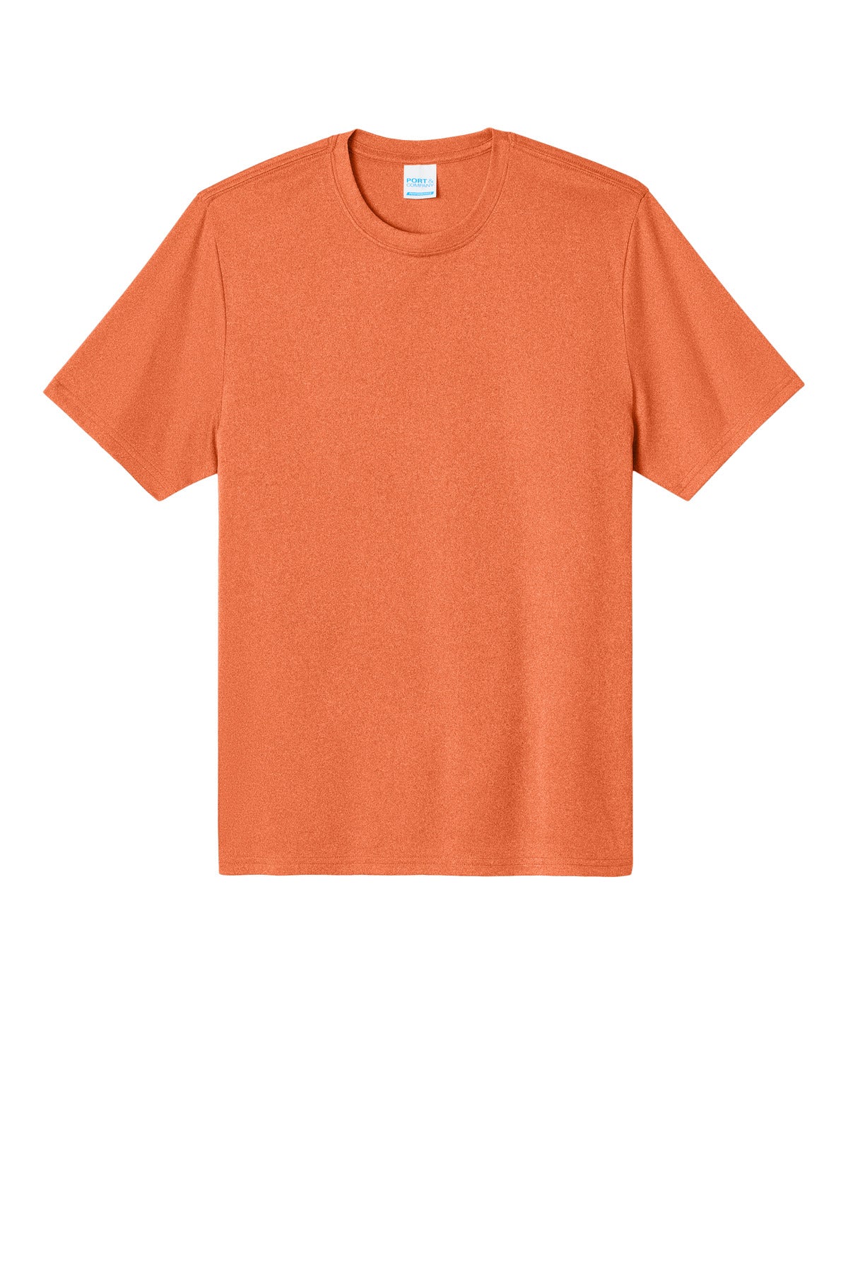 Front View of DpOrHthr Port & Co Heather Performance Tee PC390