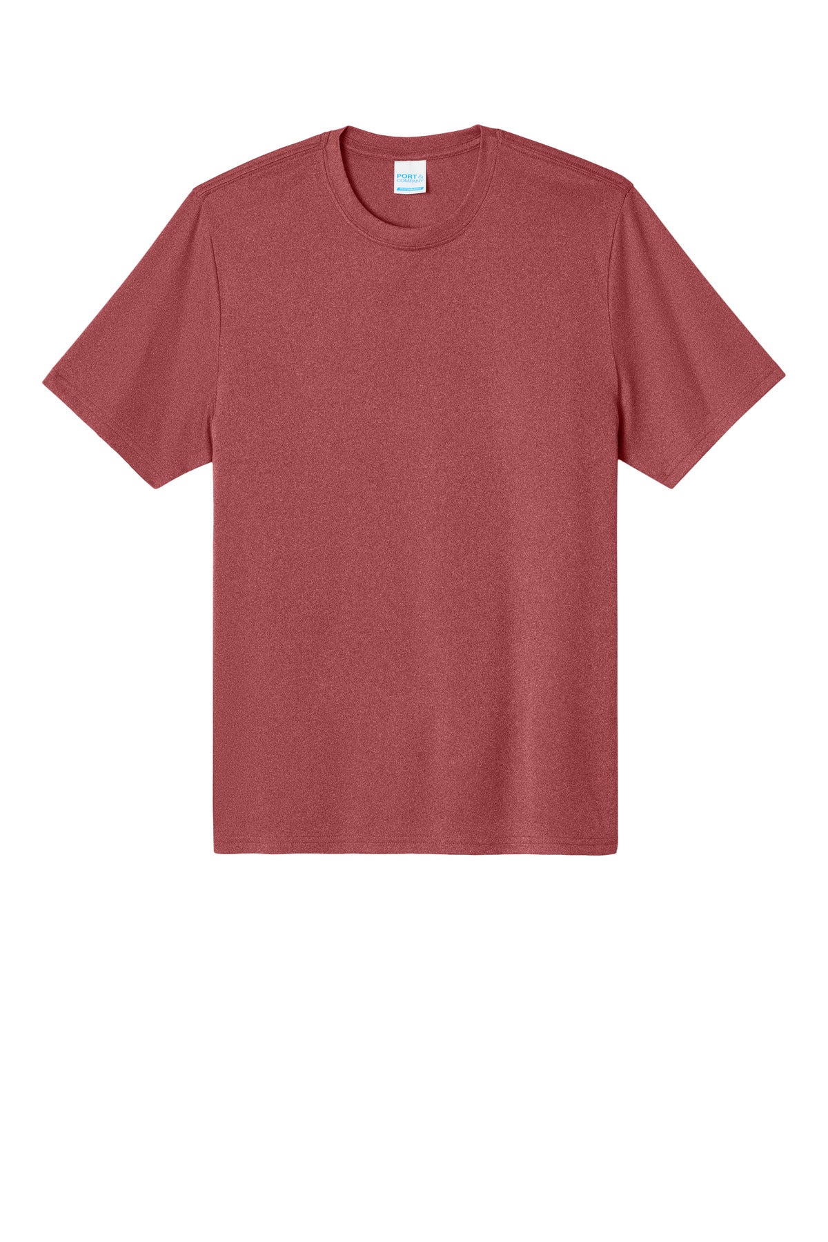 Front View of DpRdHthr Port & Co Heather Performance Tee PC390
