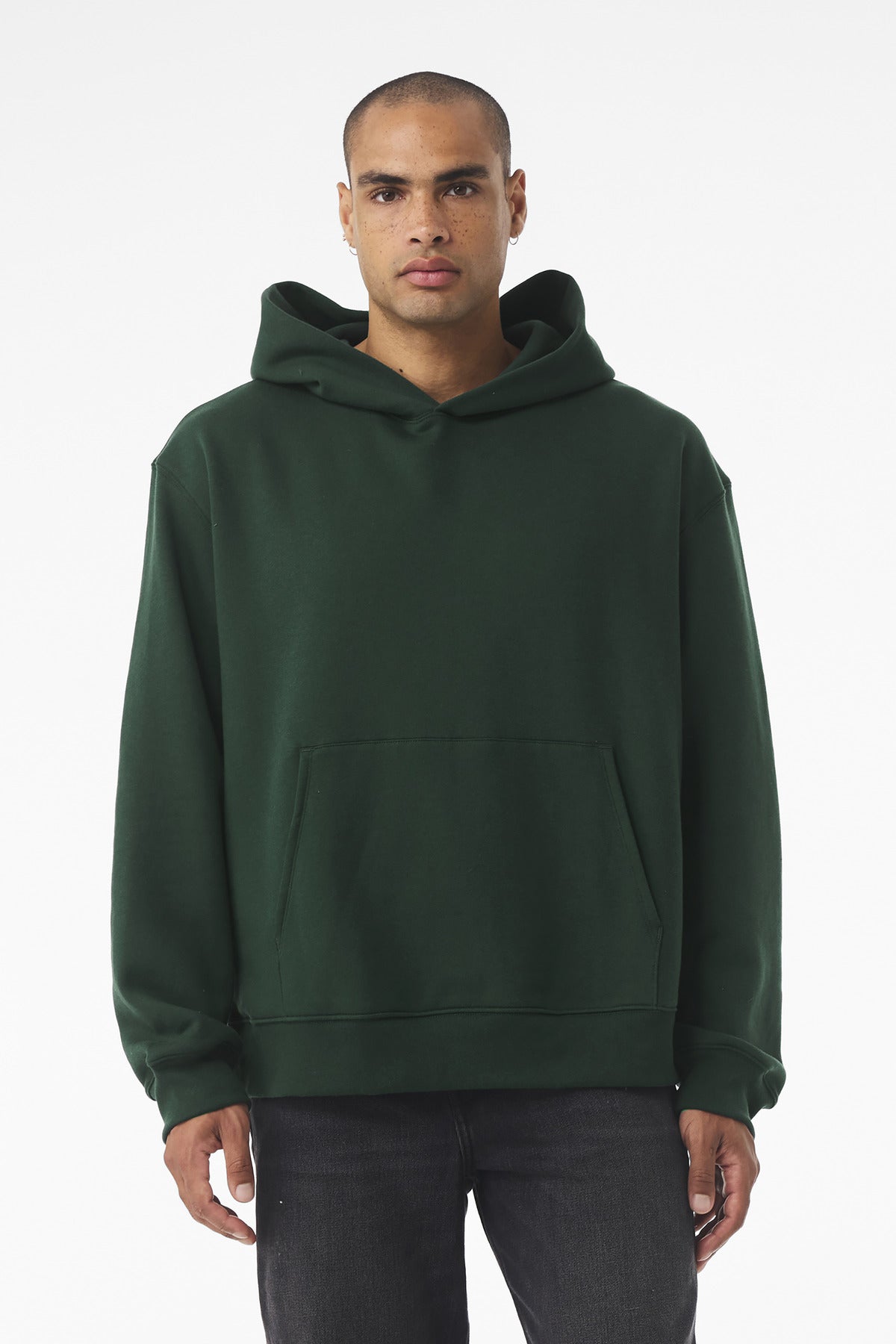 Front View of FOREST BELLA+CANVAS Unisex 10-Ounce Heavyweight Pullover Hoodie BC4719