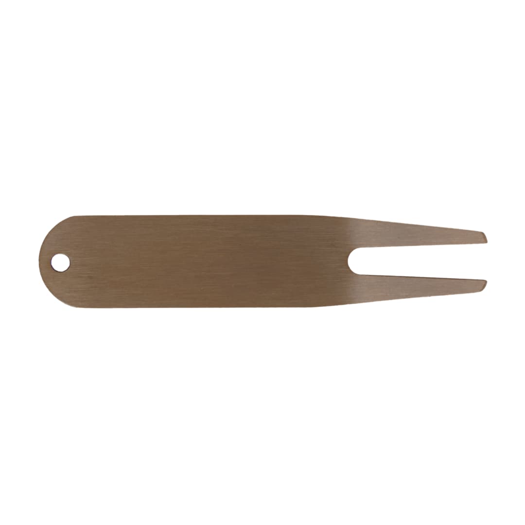 Front View of Gold Classic Metal Divot Tool plain