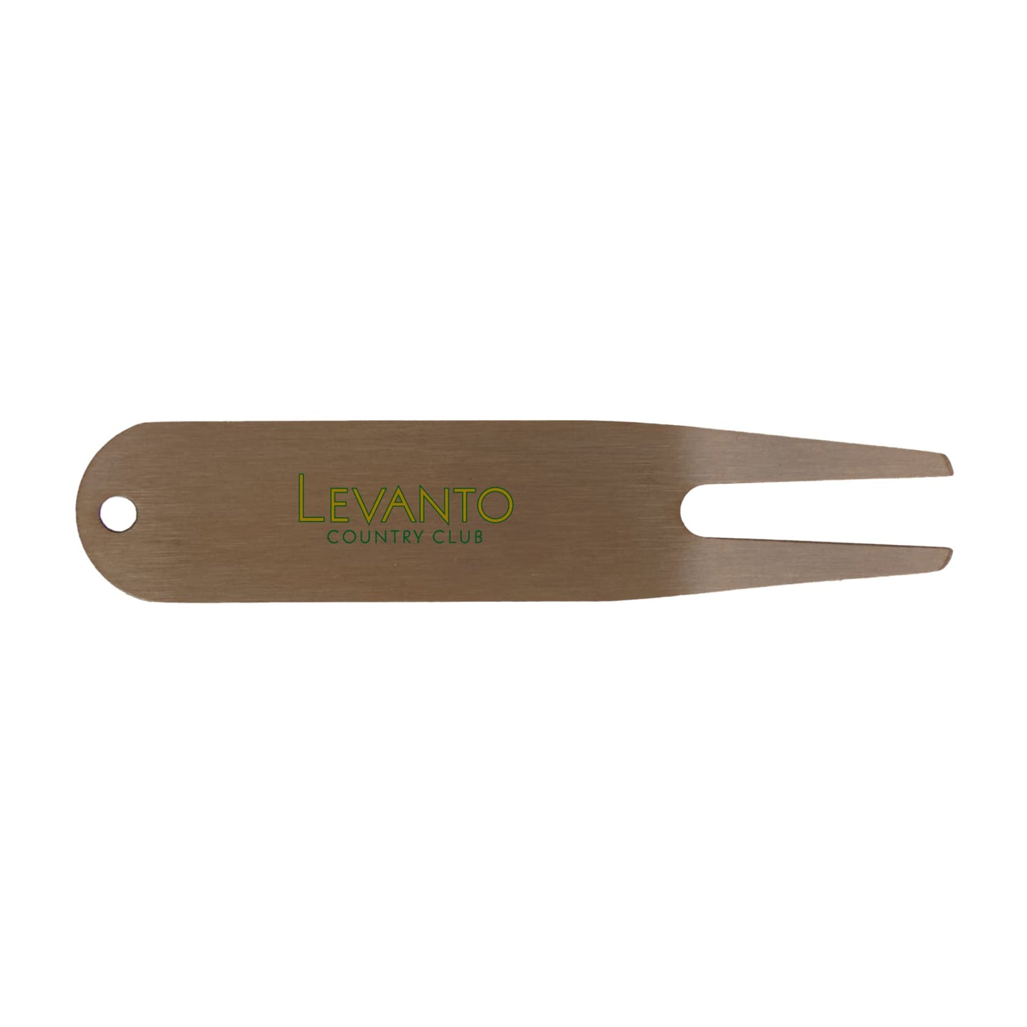 Front View of Gold Classic Metal Divot Tool