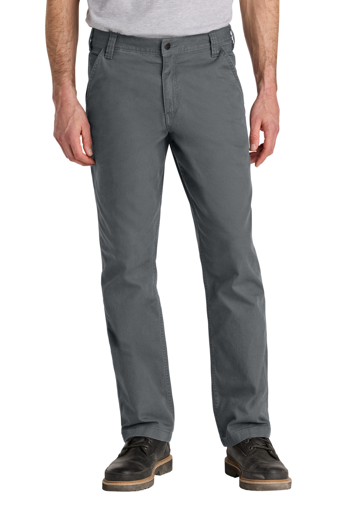 Front View of Gravel Carhartt Rugged Flex Rigby Pant CT102291