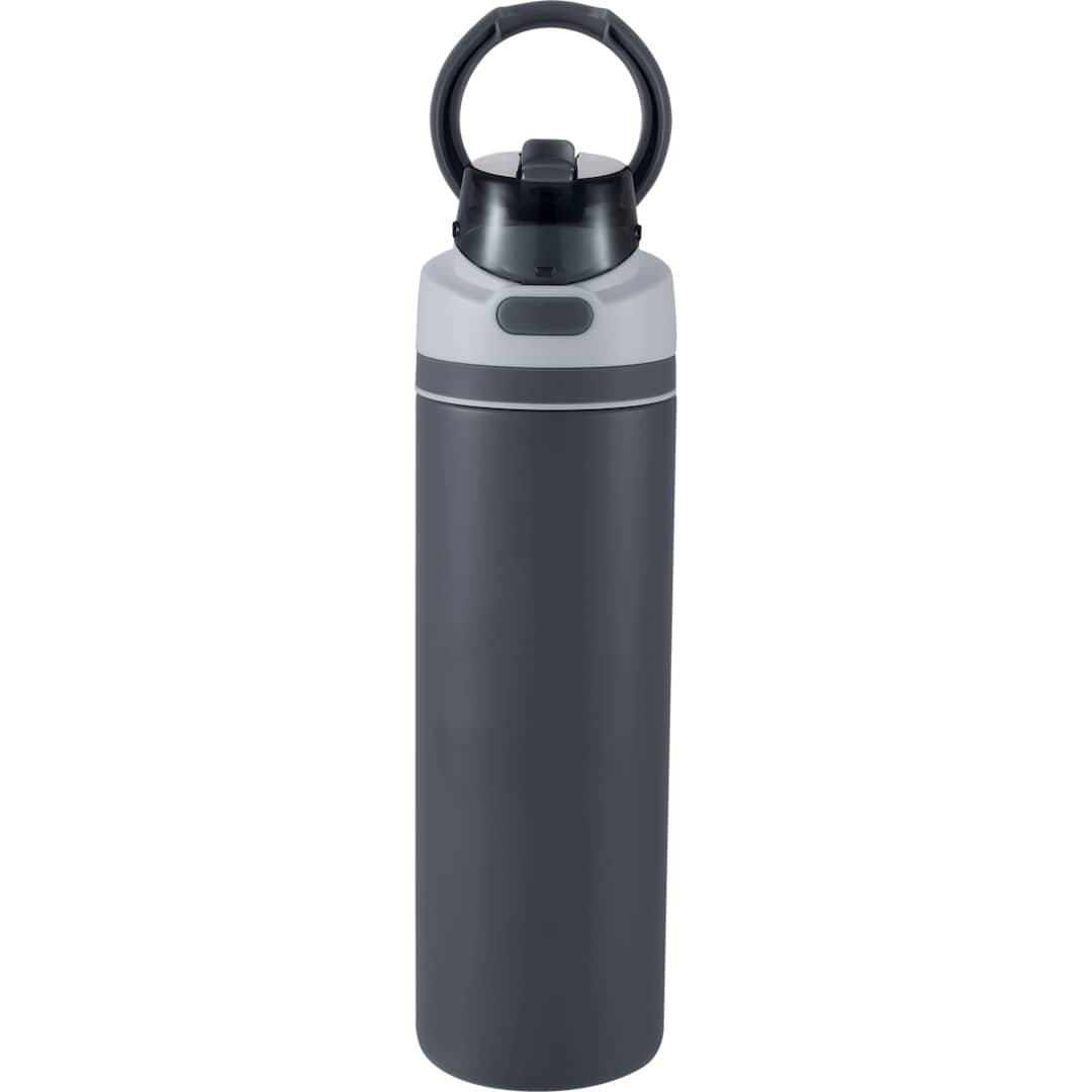 Front View of Gray Elvin 28oz Recycled Stainless Flip Straw Bottle plain