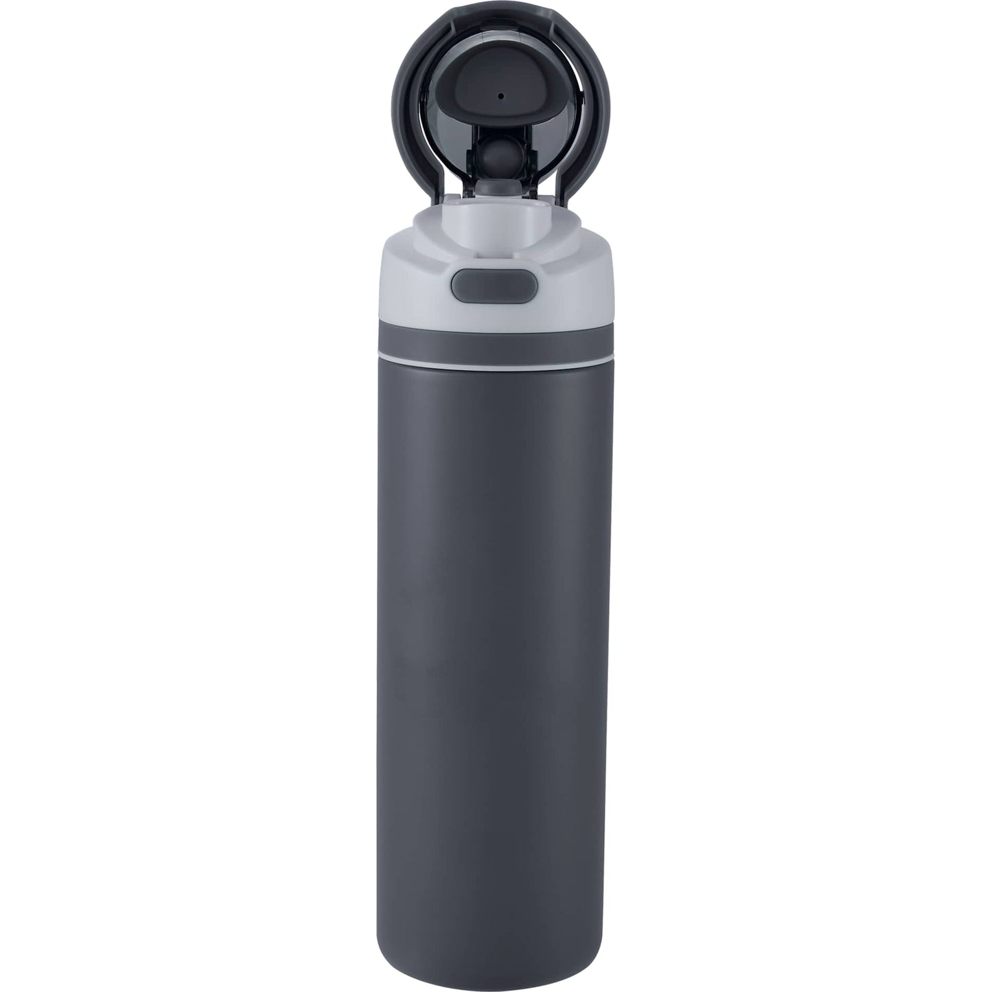 Front View of Gray Elvin 28oz Recycled Stainless Flip Straw Bottle plain