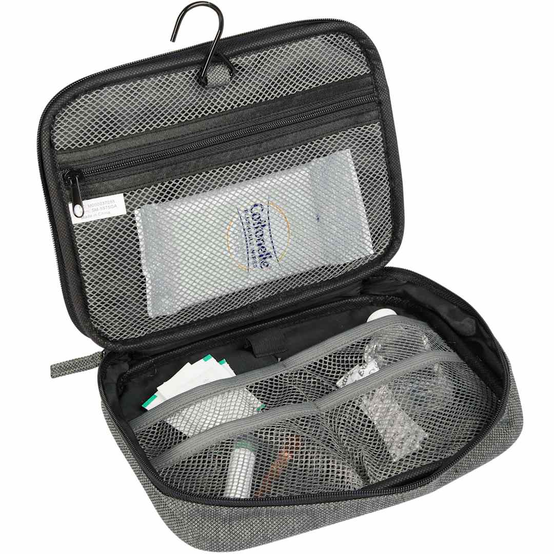 Front View of Gray Vila Recycled Travel Organizer plain