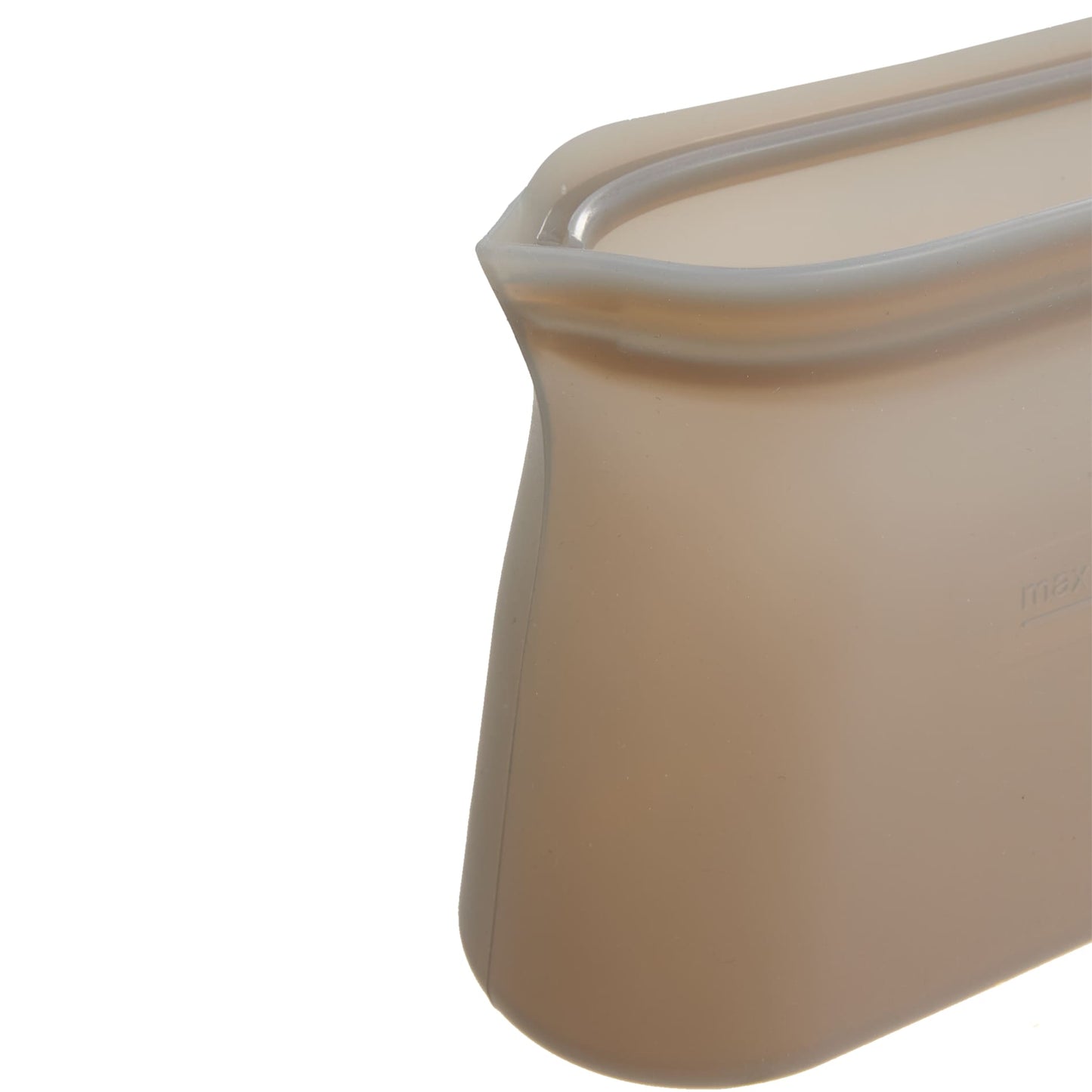 Front View of Gray Zili Silicone Food Storage Bag 16oz plain
