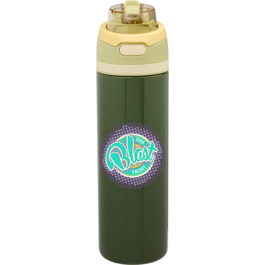 Front View of Green Elvin 28oz Recycled Stainless Flip Straw Bottle