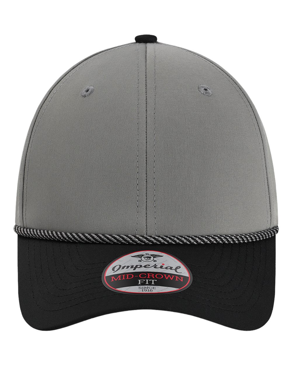 Front View of Grey/ Black/ Black/ Grey The Wingman Cap - 7054