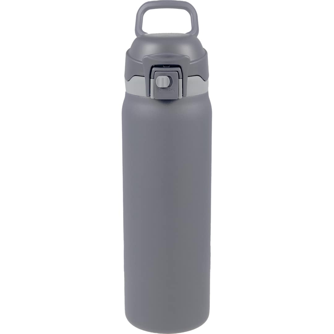 Front View of Grey Rhine 2 in 1 Vacuum Eco-Friendly Bottle 30oz plain