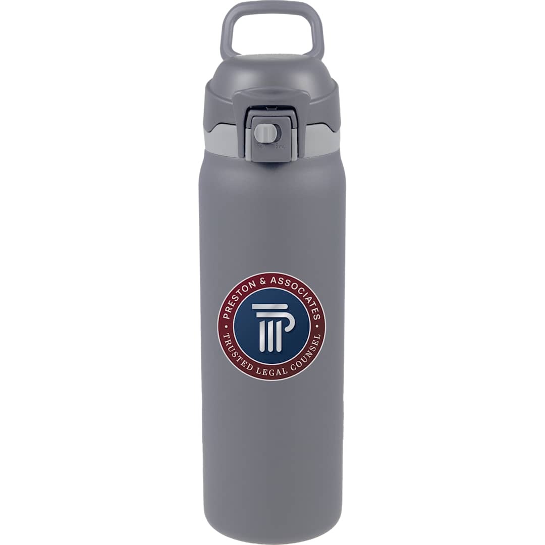 Front View of Grey Rhine 2 in 1 Vacuum Eco-Friendly Bottle 30oz