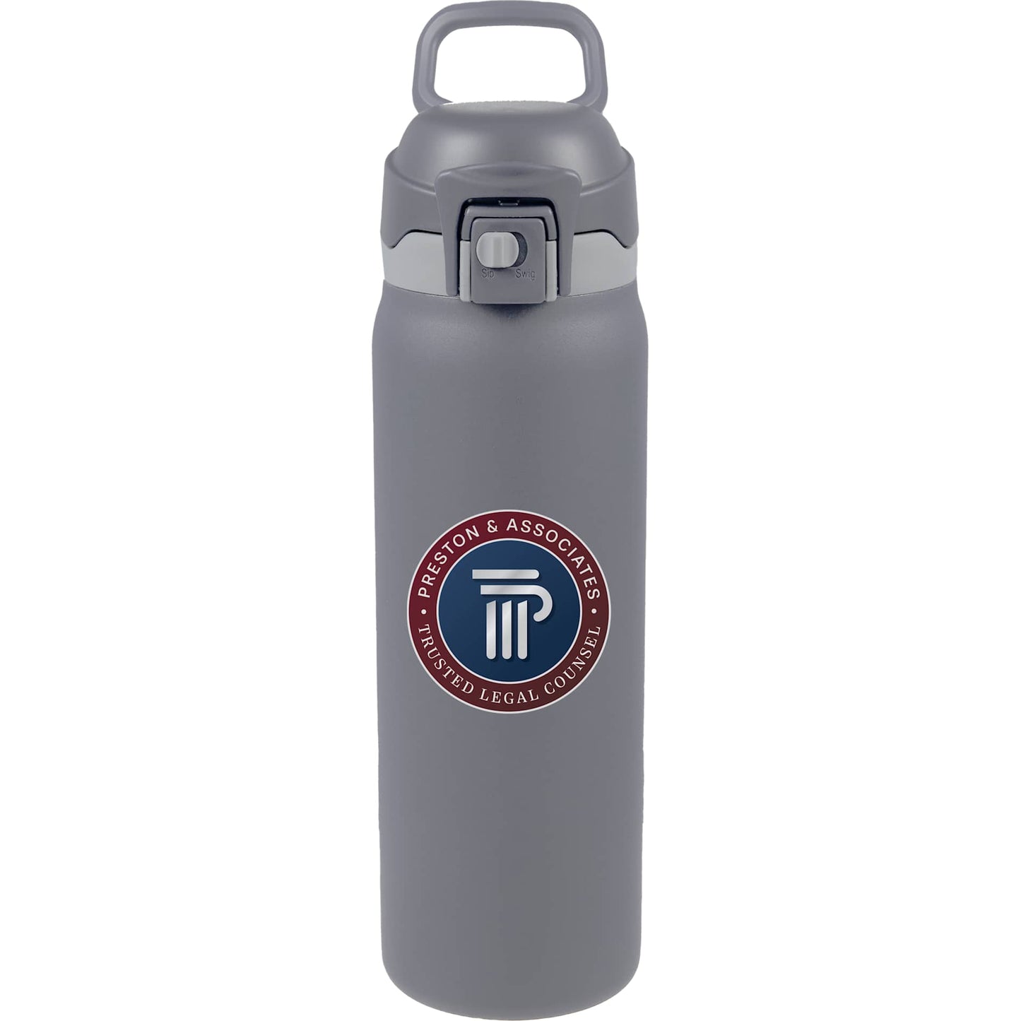 Front View of Grey Rhine 2 in 1 Vacuum Eco-Friendly Bottle 30oz
