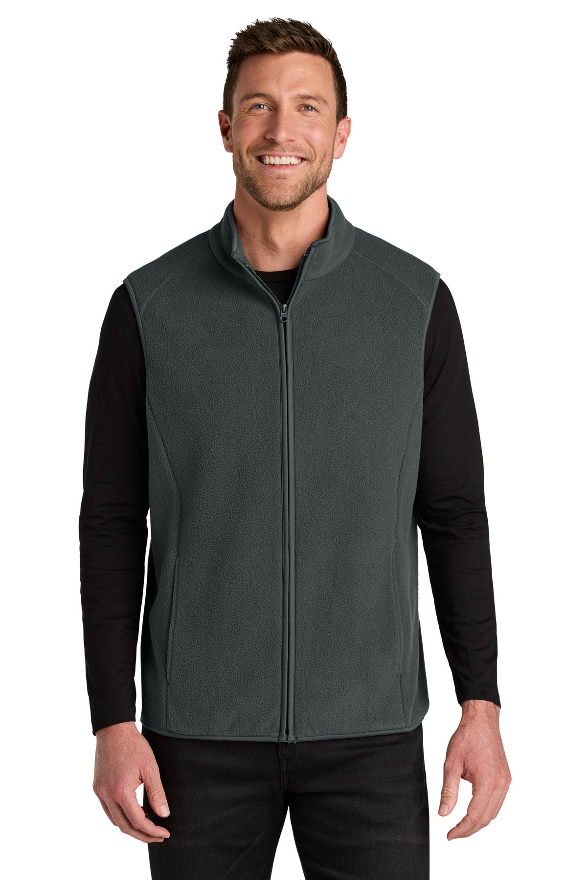 Front View of GreySteel Port Authority C-FREE Fleece Vest F702
