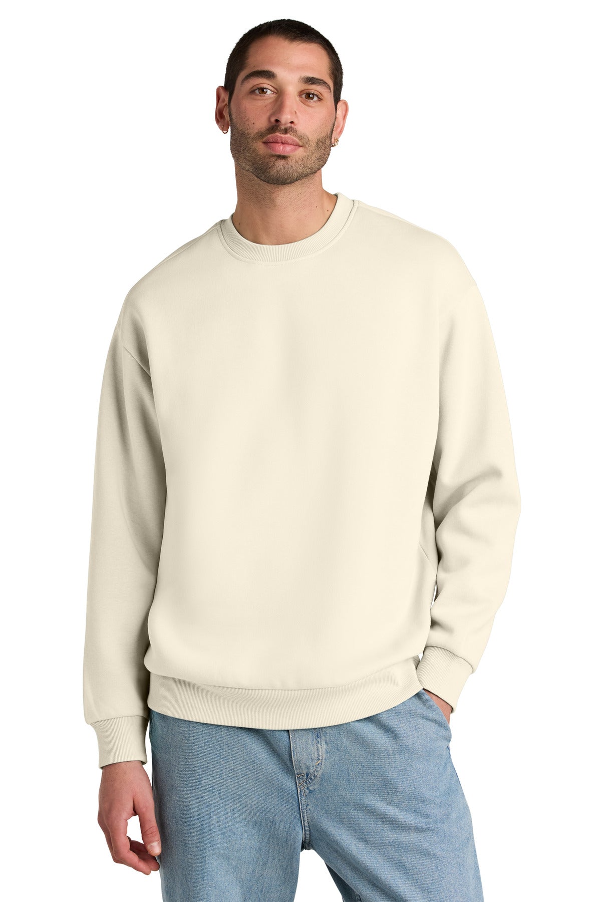 Front View of Griege District V.I.T. Heavyweight Fleece Crew DT6154