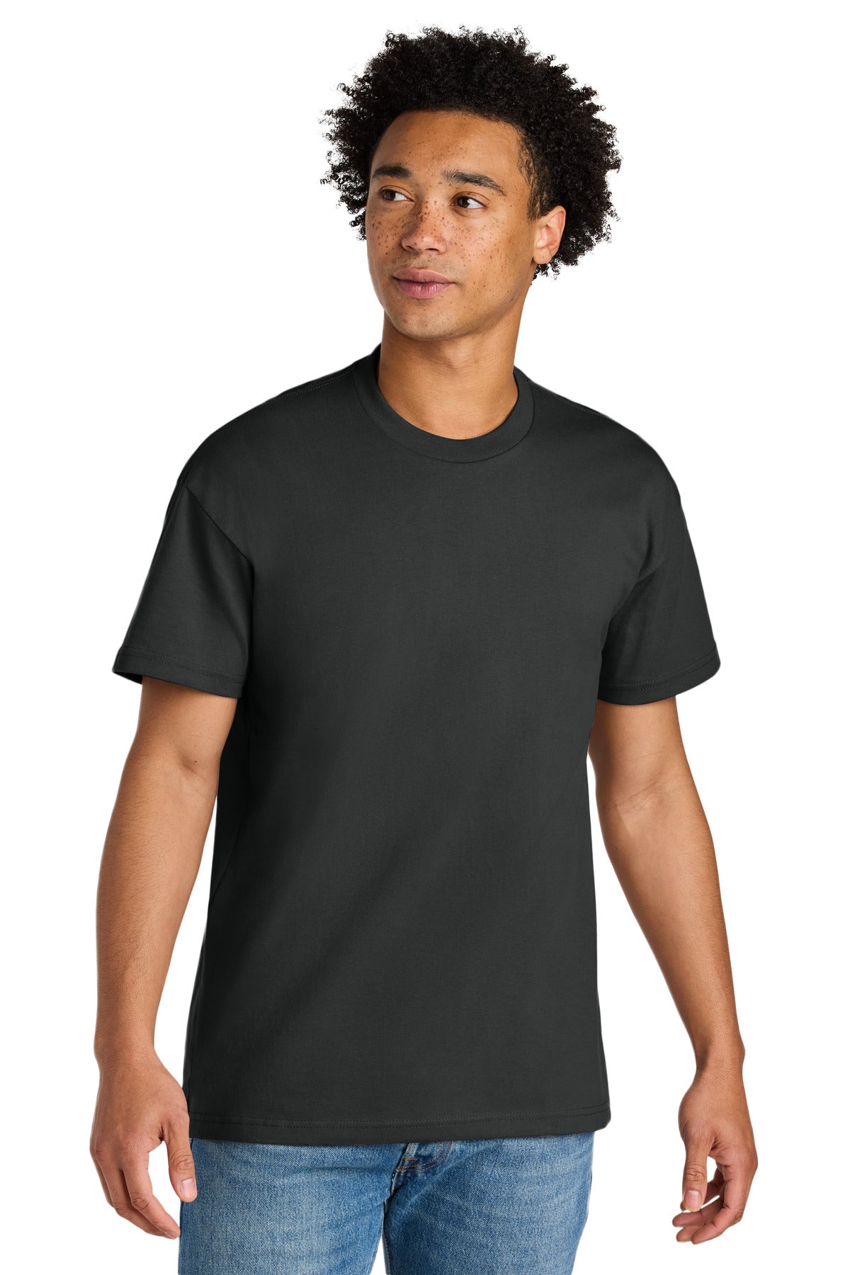 Front View of GrphBlack Next Level Apparel Heavyweight Tee NL7200