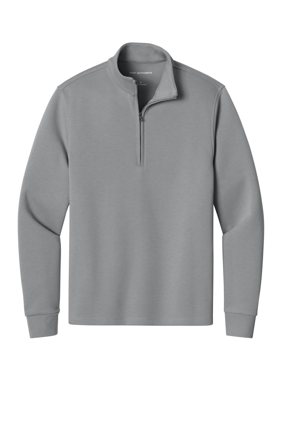 Front View of GustyGrey Port Authority Wearever Signature Double Pique 1/4-Zip K210