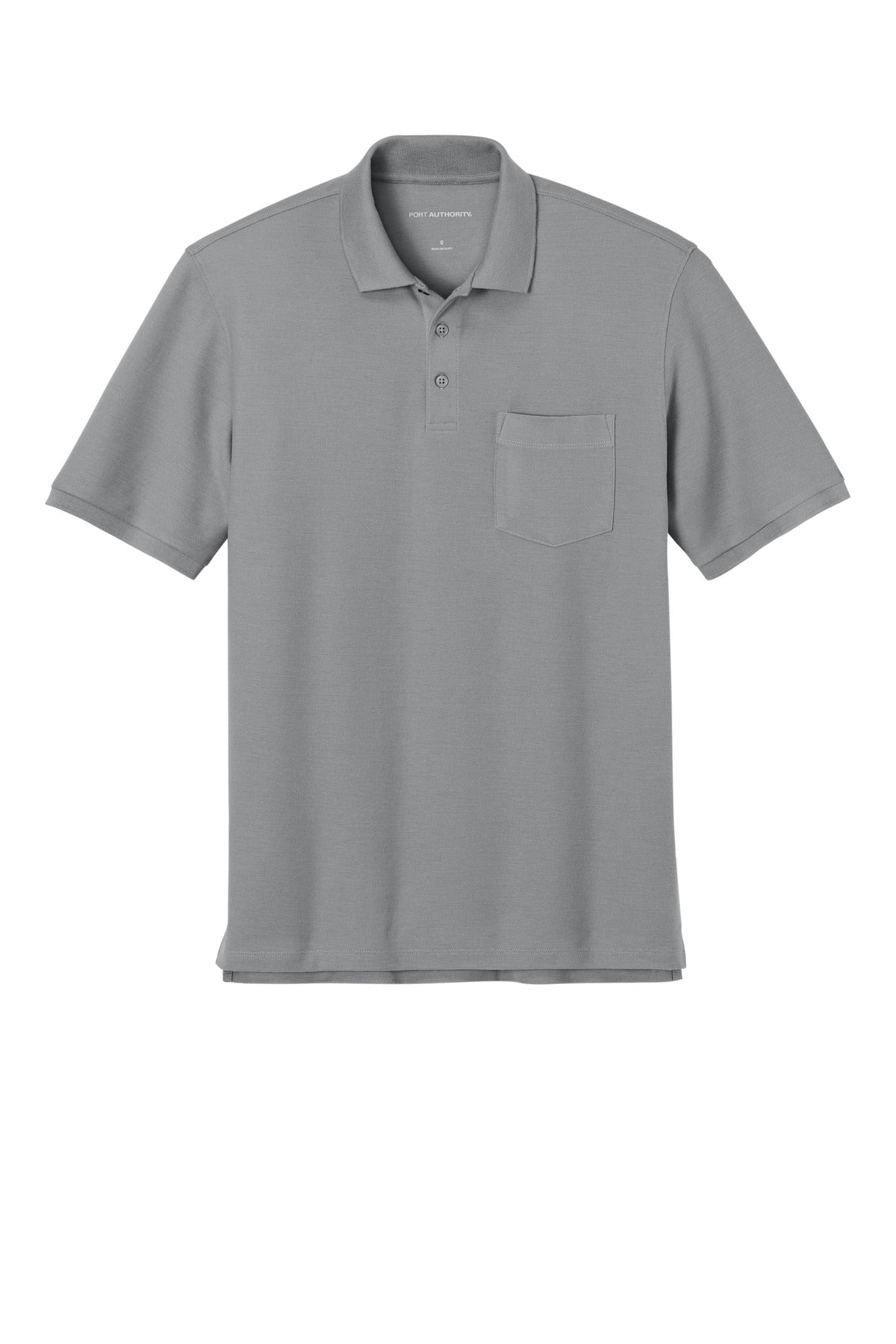Front View of GustyGrey Port Authority Wearever Signature Pique Pocket Polo K200P