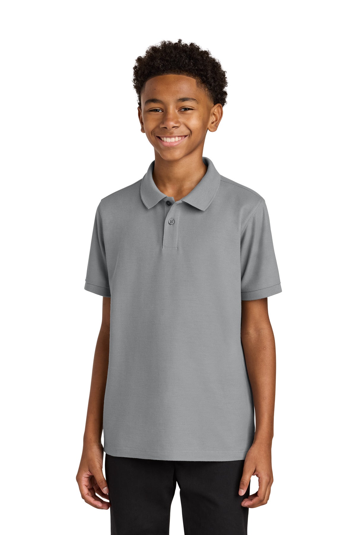 Front View of GustyGrey Port Authority Youth Wearever Signature Pique Polo Y200
