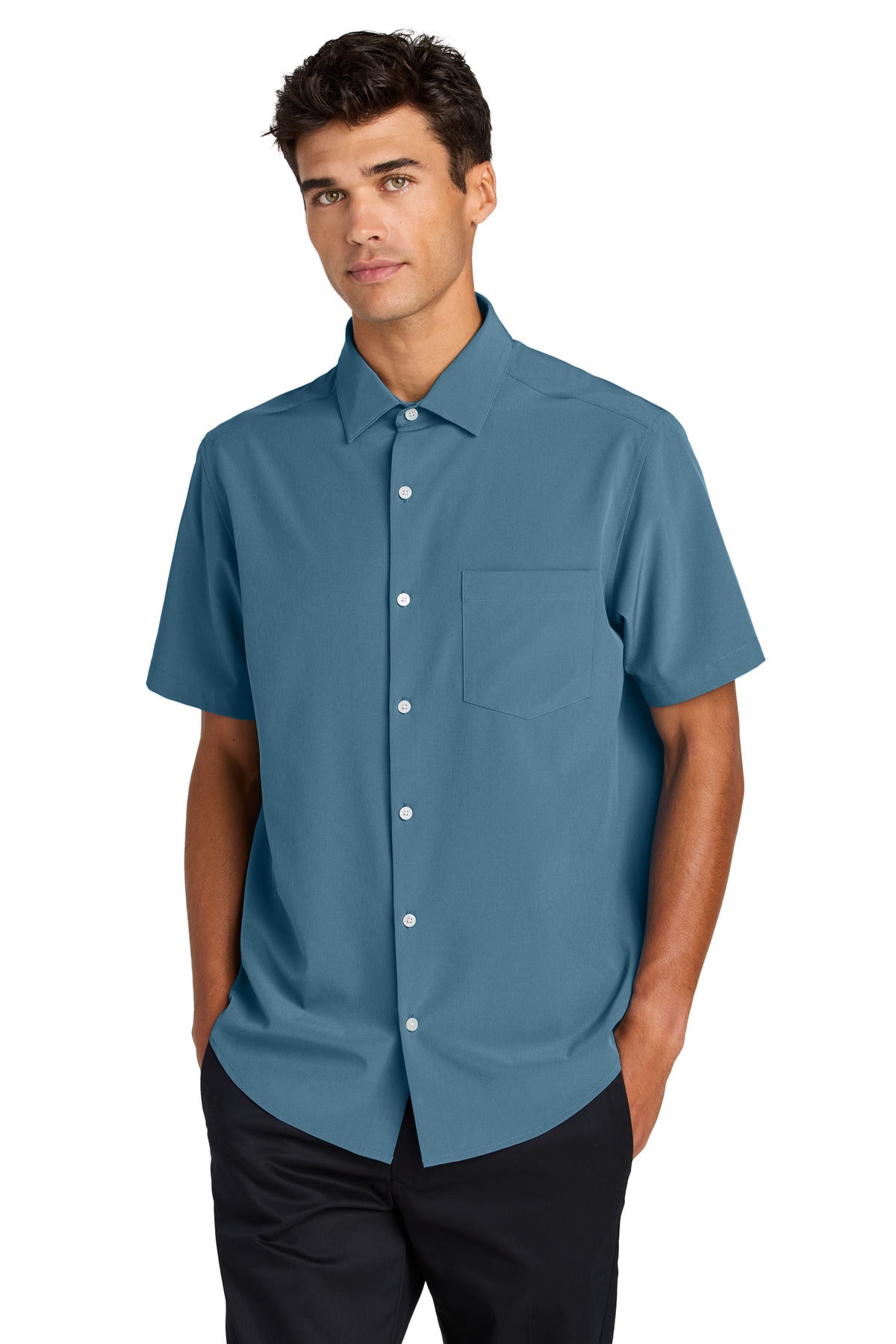 Front View of HarborBlue Mercer+Mettle Short Sleeve UV Capital Tech Shirt MM2006