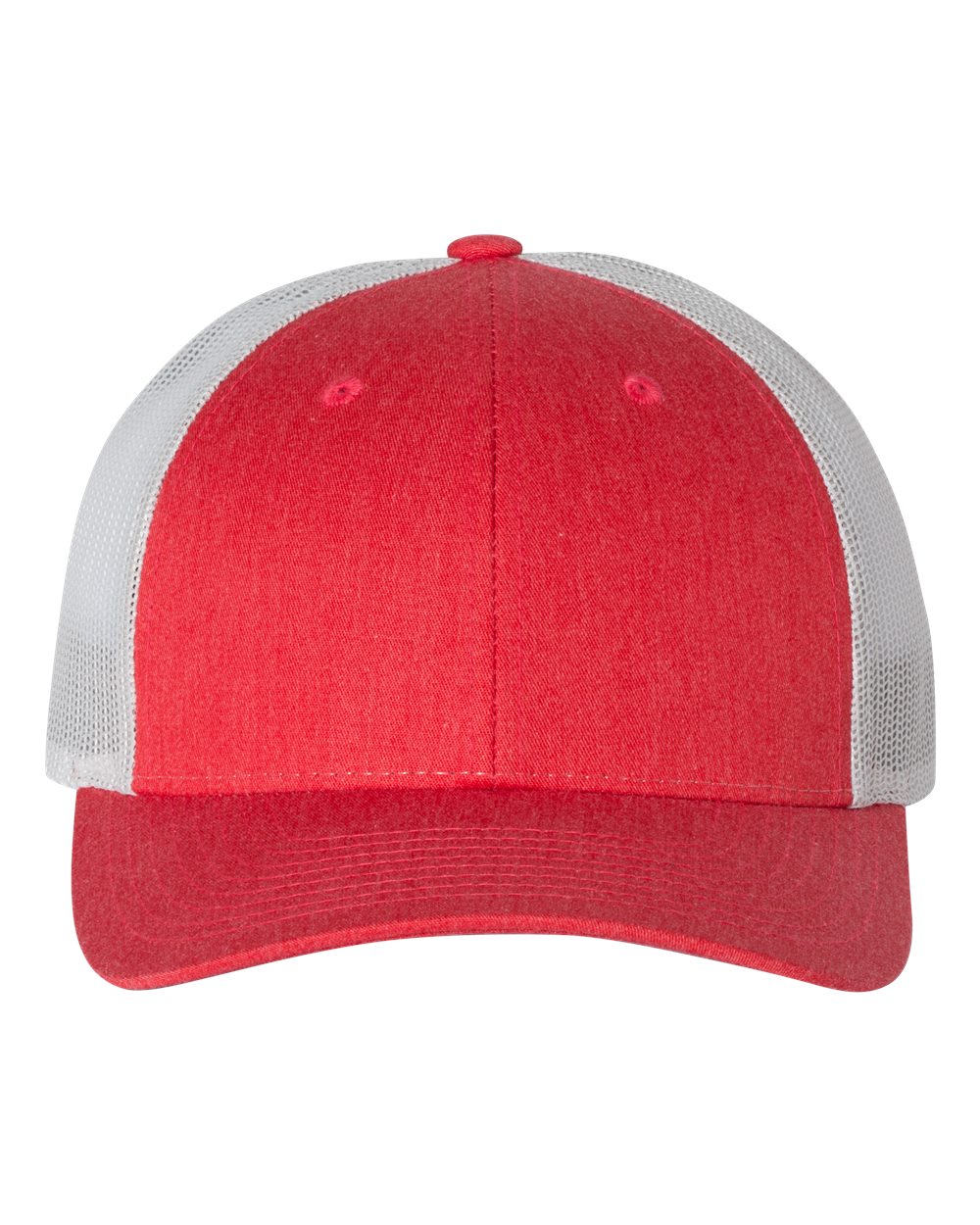 Front View of Heather Red/ Light Grey Low Pro Trucker Cap - 115