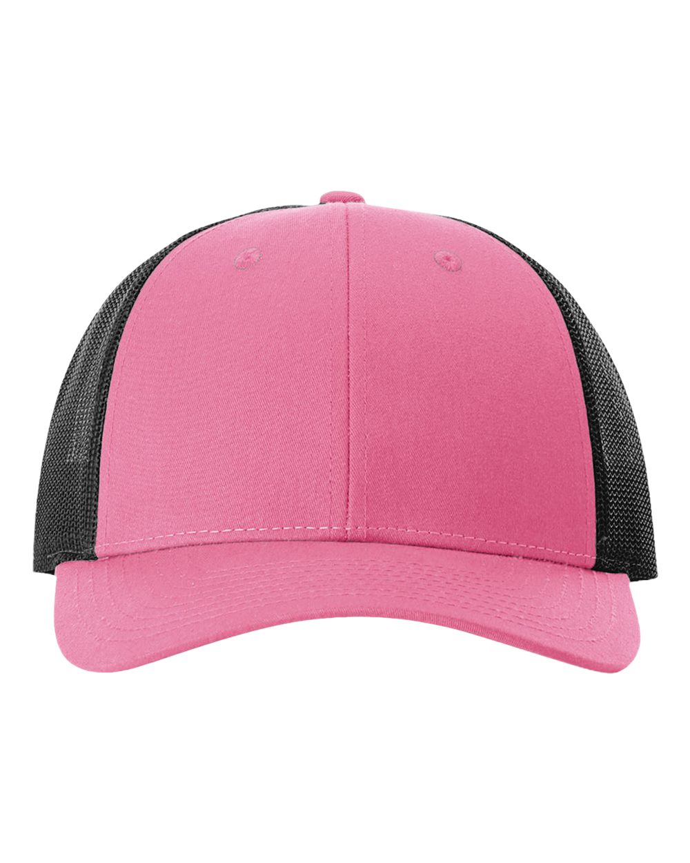 Front View of Hot Pink/ Black Low Pro Trucker Cap - 115