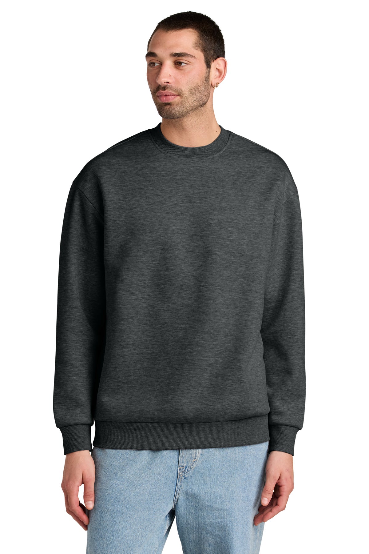 Front View of HtdChar District V.I.T. Heavyweight Fleece Crew DT6154