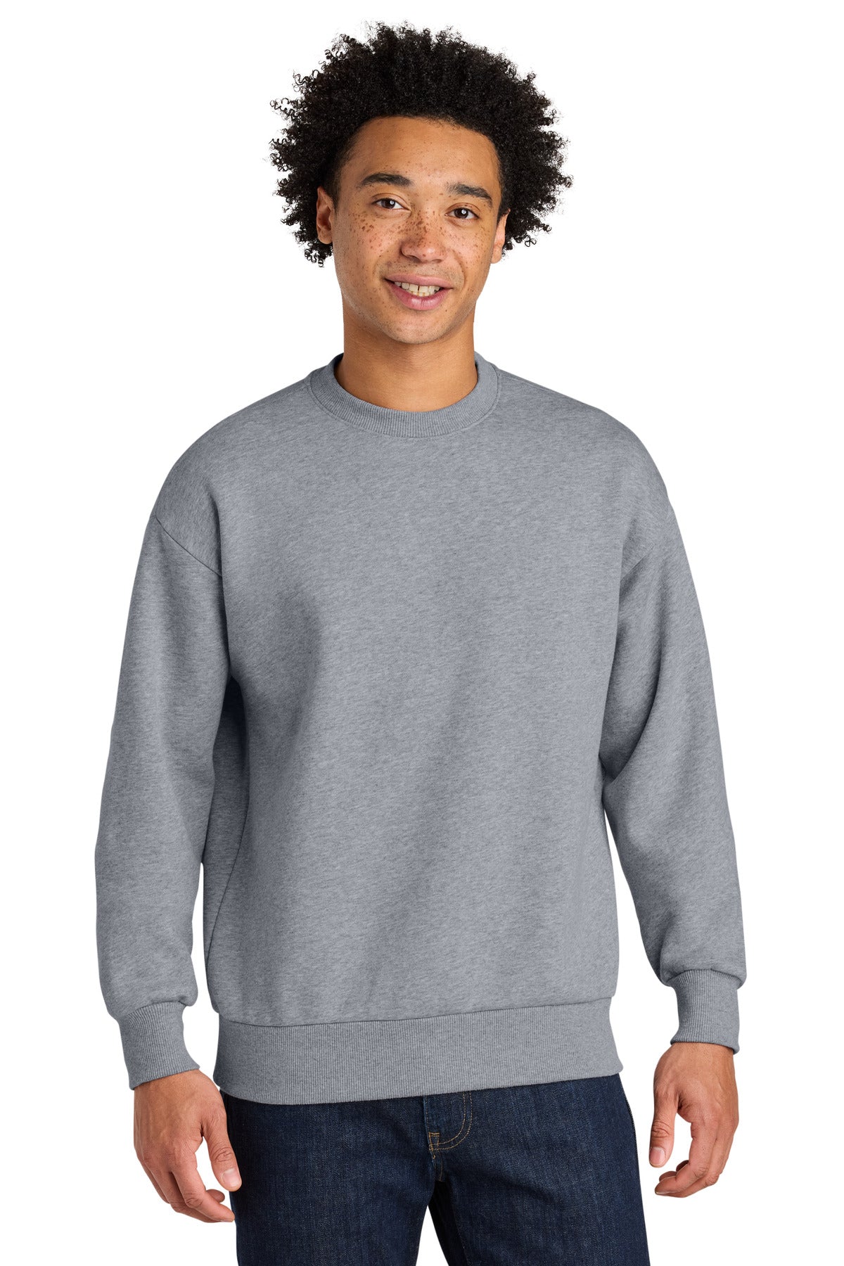 Front View of HthrGray Next Level Apparel Heavyweight Sweatshirt NL9007