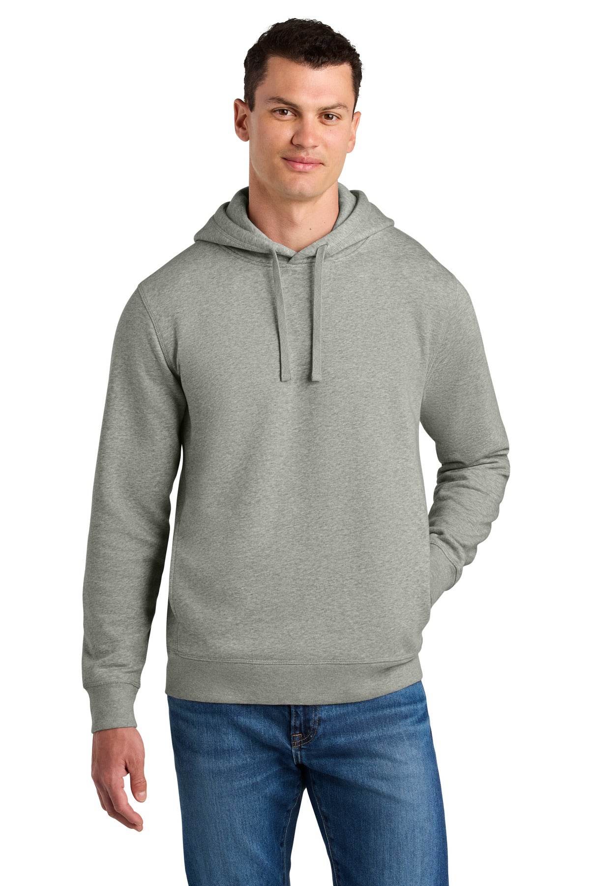 Front View of HthrGrey Stanley/Stella Unisex Sounder Hooded Sweatshirt SXU012