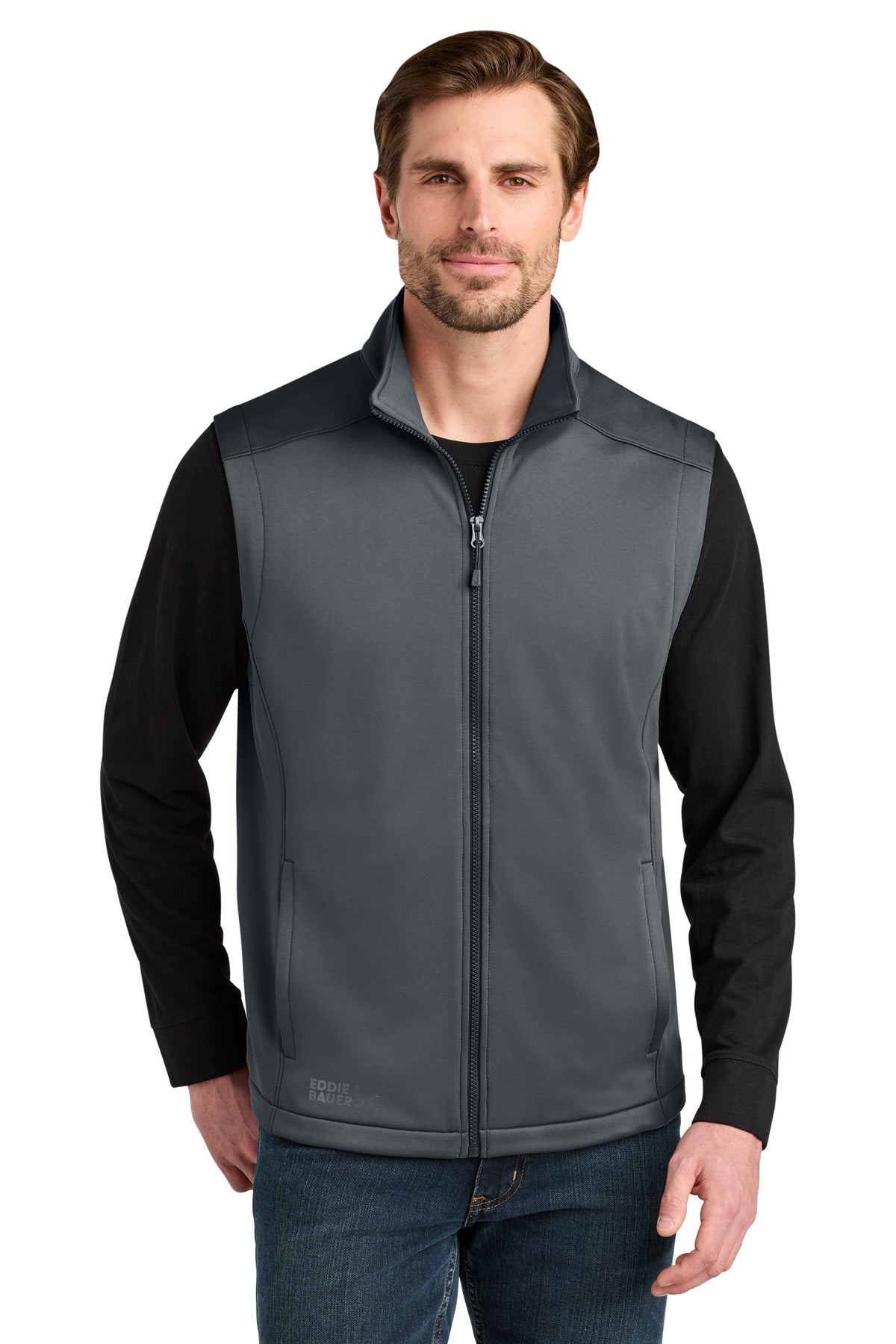 Front View of IronGate Eddie Bauer Smooth Mid Layer Fleece Vest EB2560