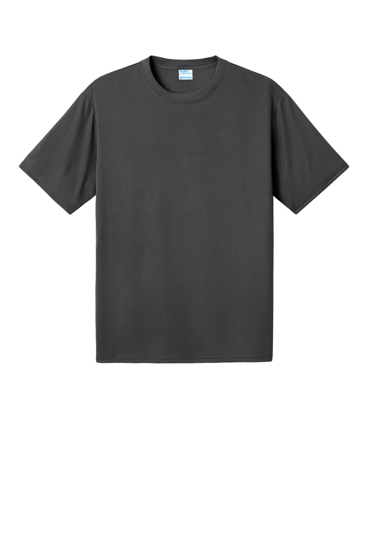Front View of IronGrey Port & Co PosiPrint Performance Tee PC380DTG