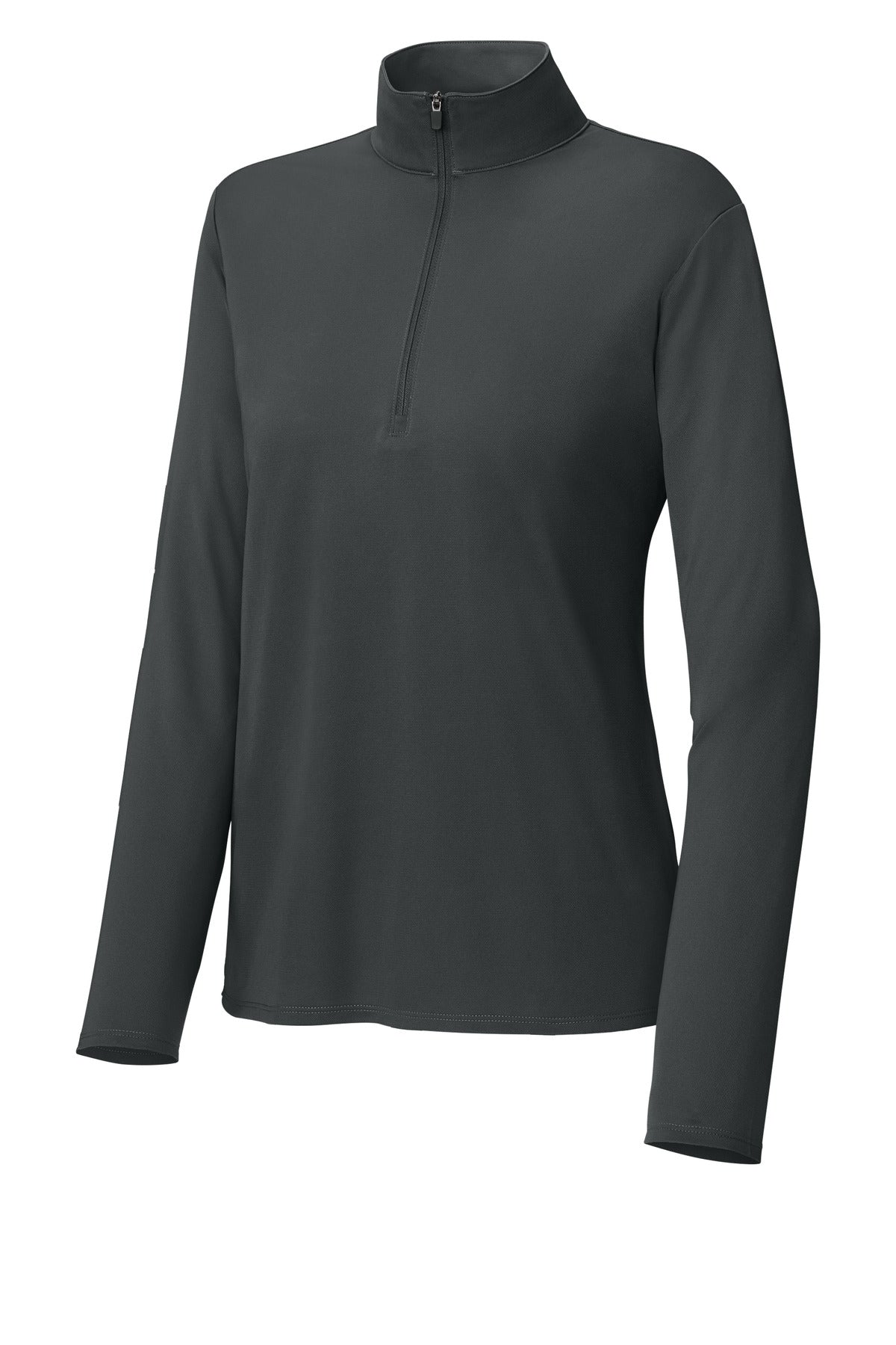 Front View of IronGrey Sport-Tek Women's Micropique Sport-Wick 1/4-Zip LST672