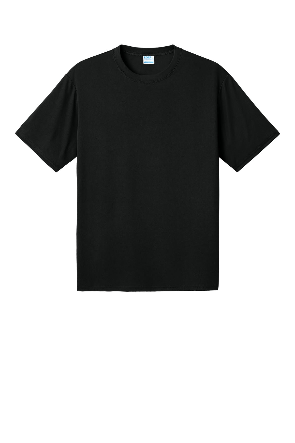 Front View of JetBlack Port & Co PosiPrint Performance Tee PC380DTG