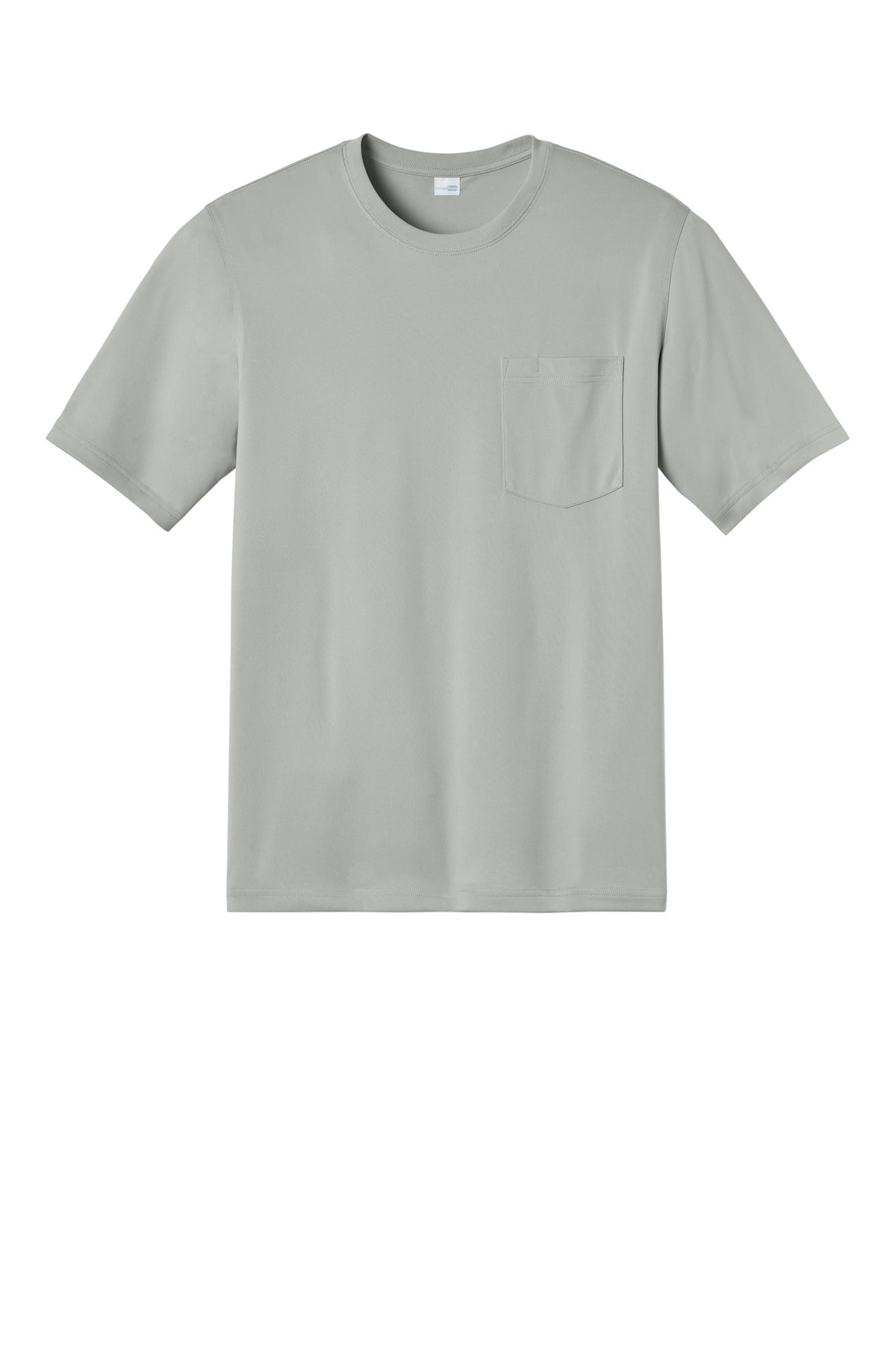 Front View of LightGrey CornerStone Workwear Pro Short Sleeve Pocket Tee CS440P