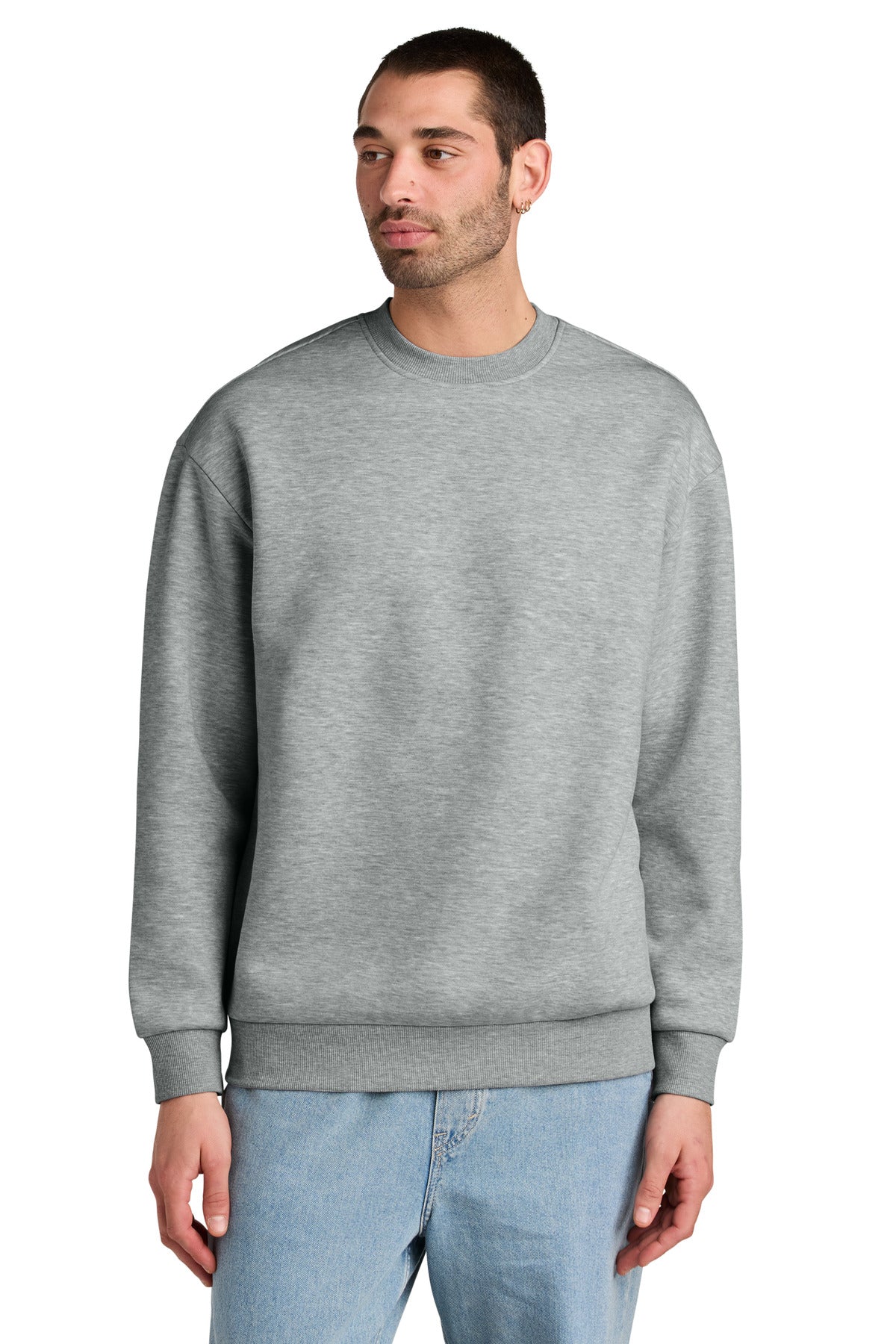 Front View of LtHtGry District V.I.T. Heavyweight Fleece Crew DT6154