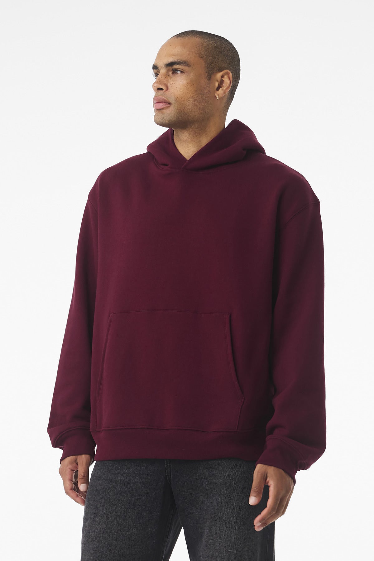 Front View of Maroon BELLA+CANVAS Unisex 10-Ounce Heavyweight Pullover Hoodie BC4719