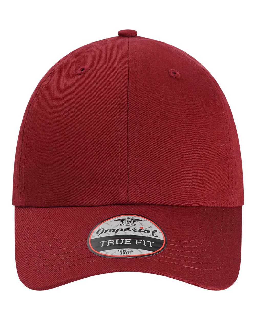Front View of Maroon The Original Buckle Dad Hat - X210B