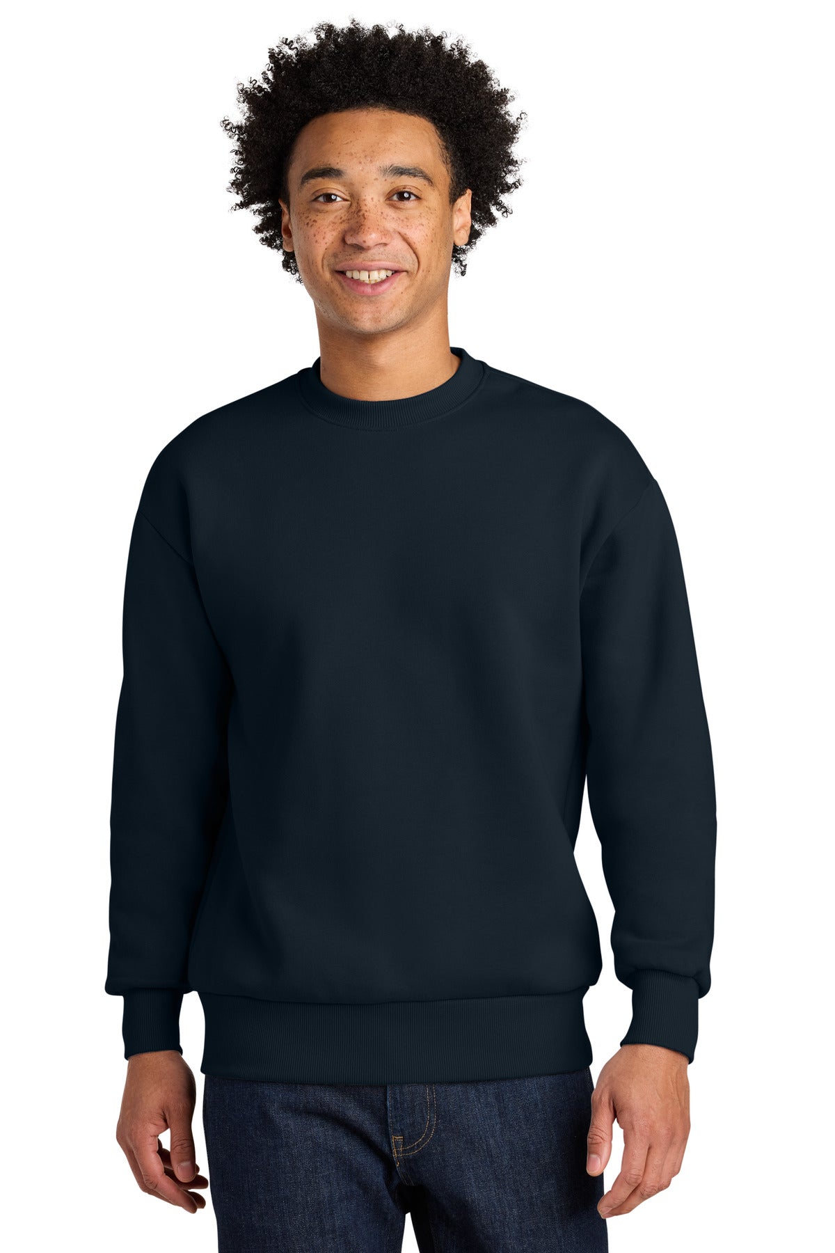 Front View of MdntNavy Next Level Apparel Heavyweight Sweatshirt NL9007