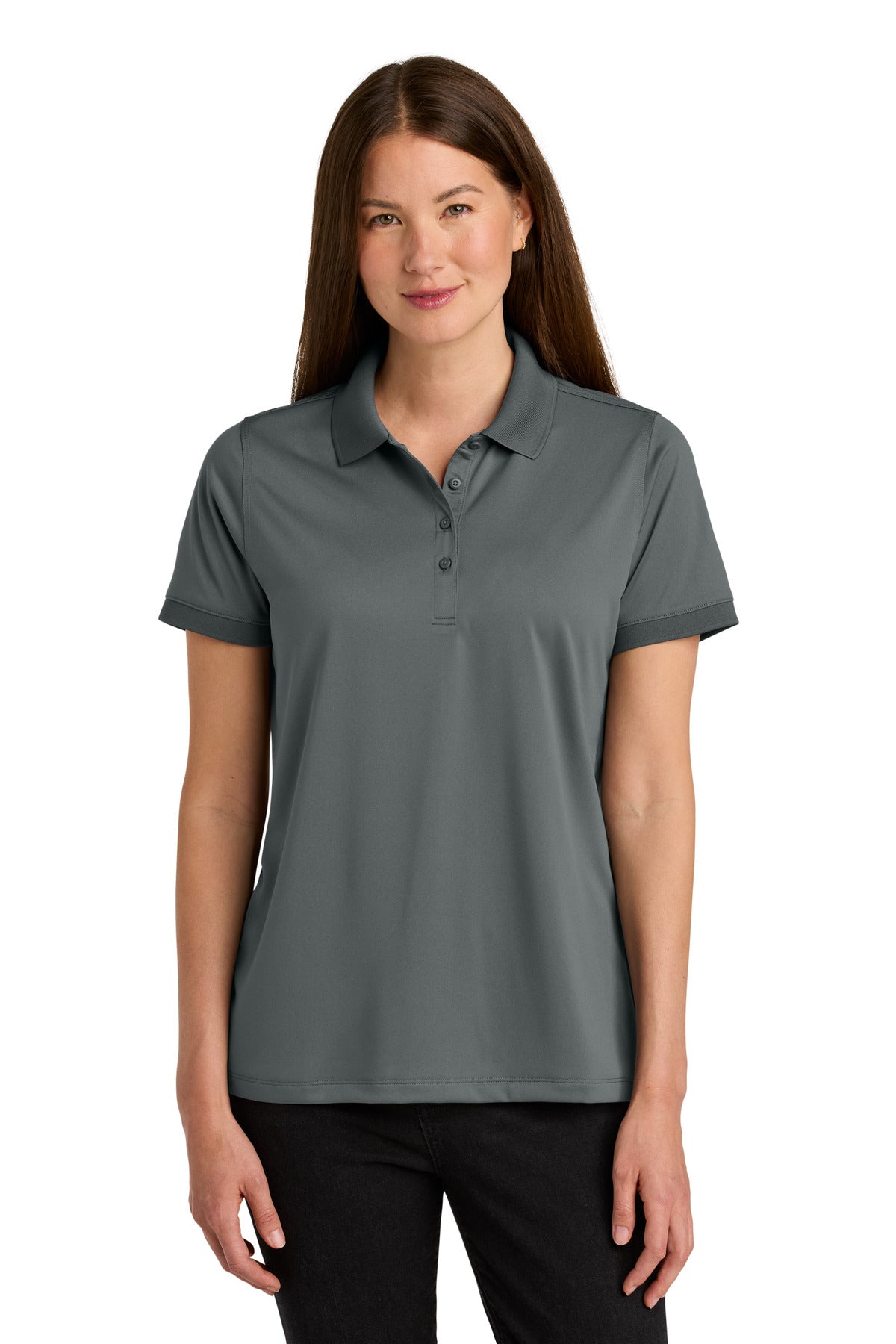 Front View of MetalGrey CornerStone Women's Workwear Pro Polo CS451