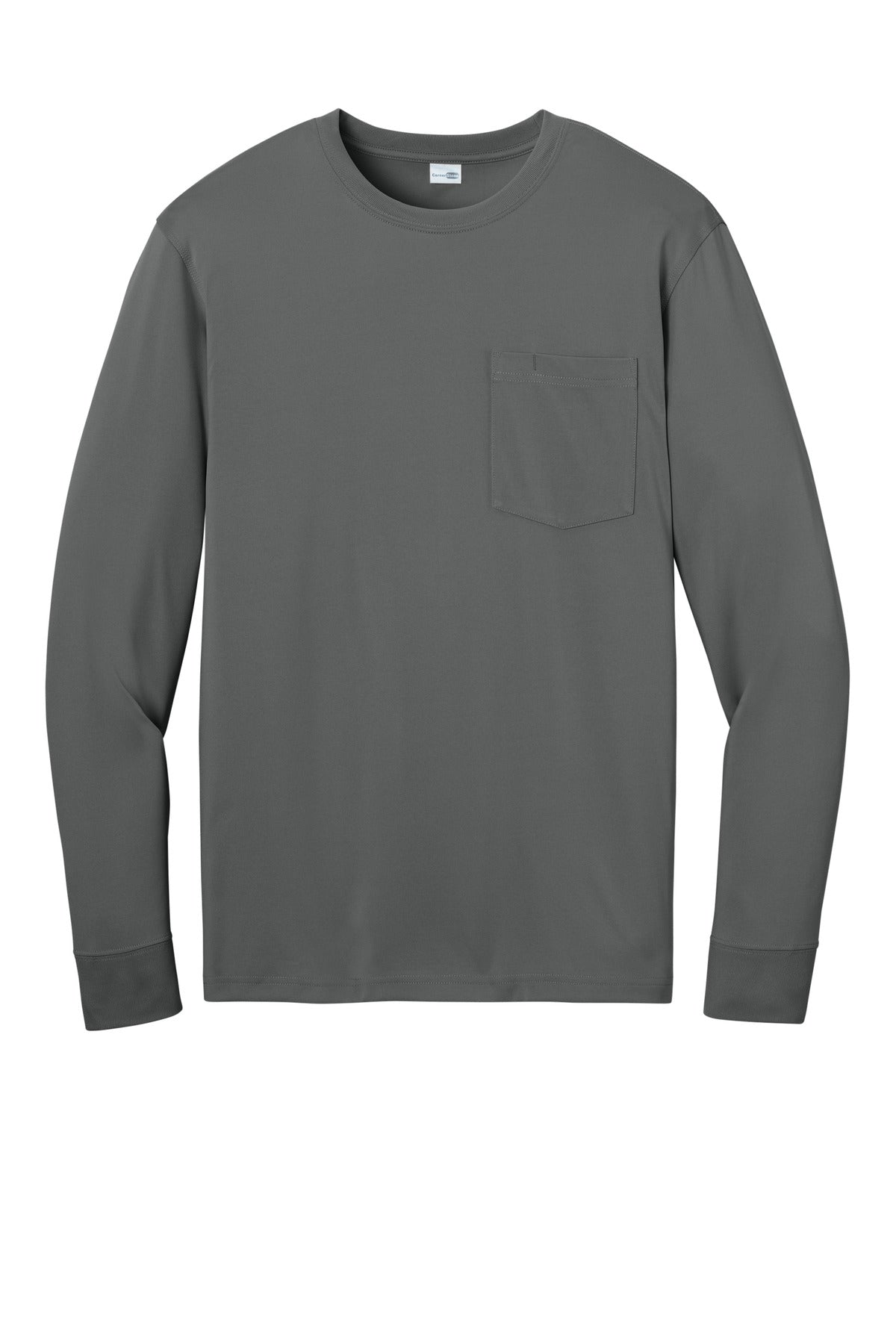 Front View of MetalGrey CornerStone Workwear Pro Long Sleeve Pocket Tee CS440LSP