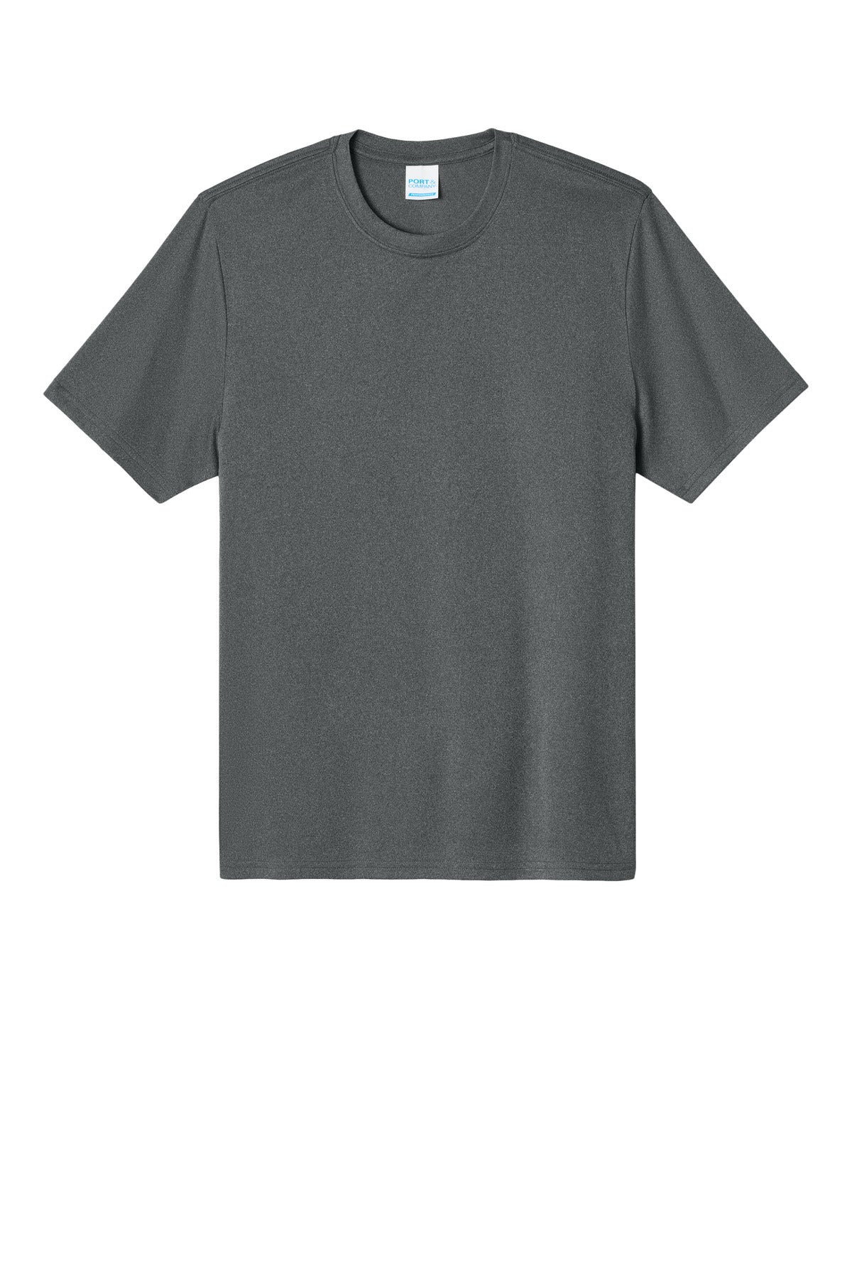 Front View of MetalGryHt Port & Co Heather Performance Tee PC390