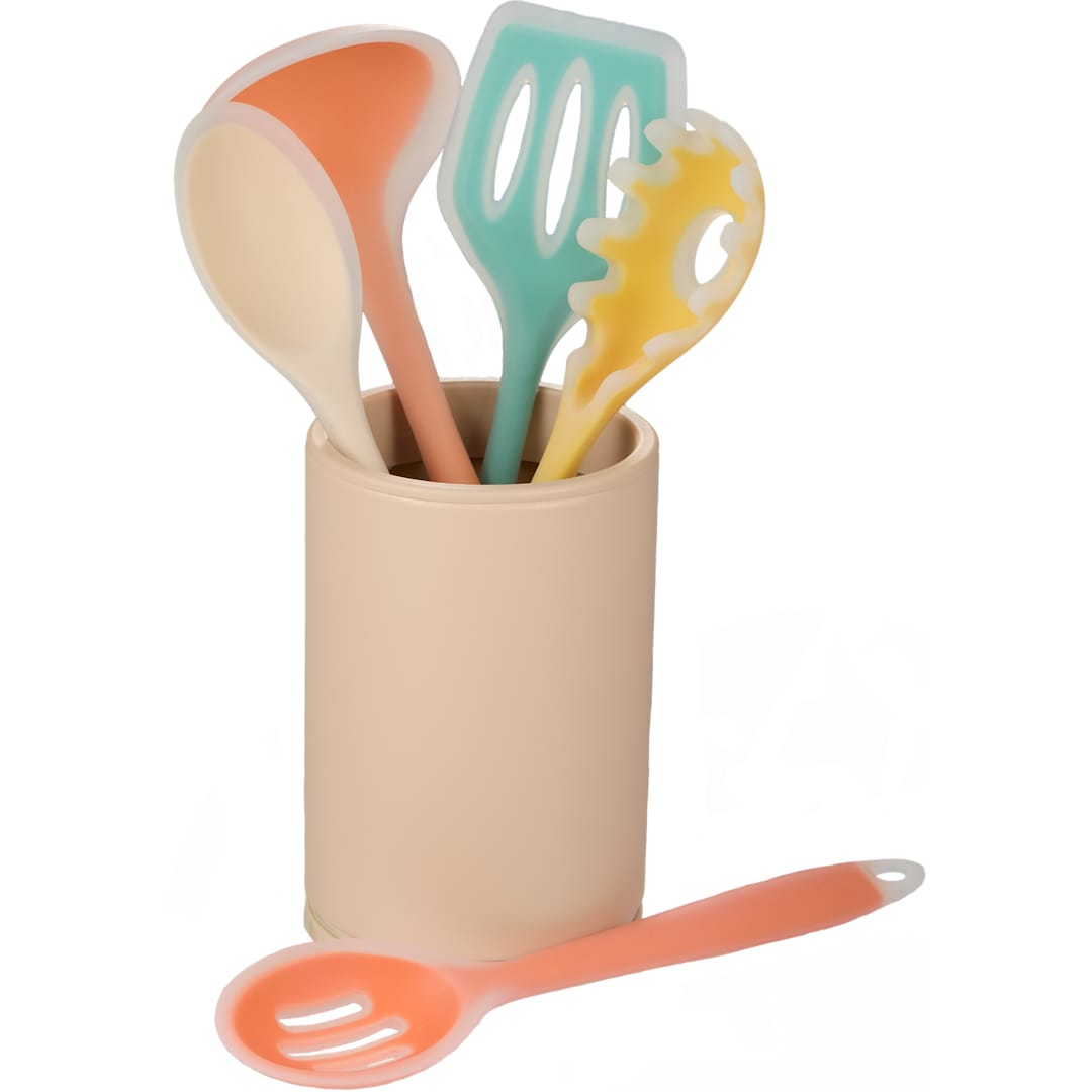 Front View of Multi Silicone Cooking Utensil Set plain