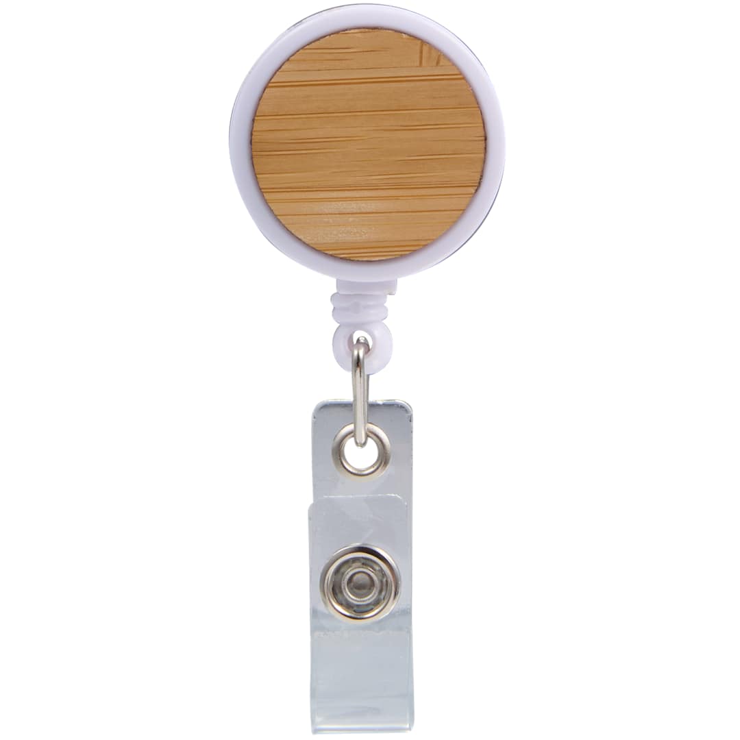 Front View of Natural Bamboo Badge Holder plain