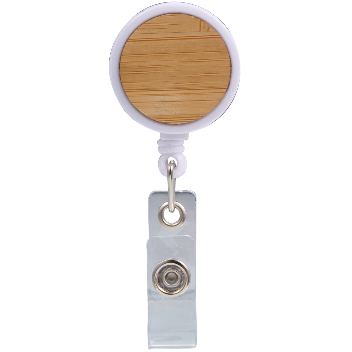 Front View of Natural Bamboo Badge Holder plain