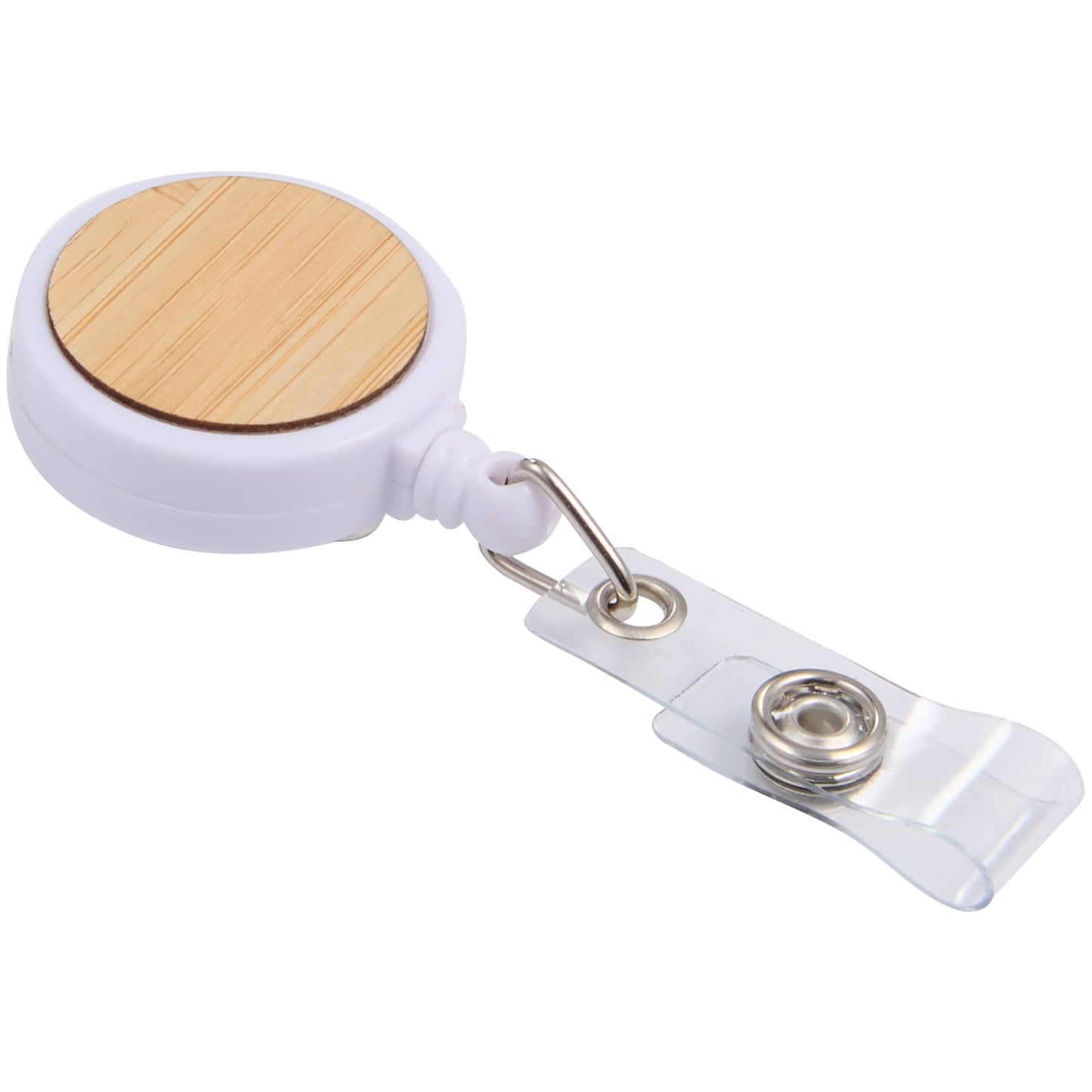 Front View of Natural Bamboo Badge Holder plain