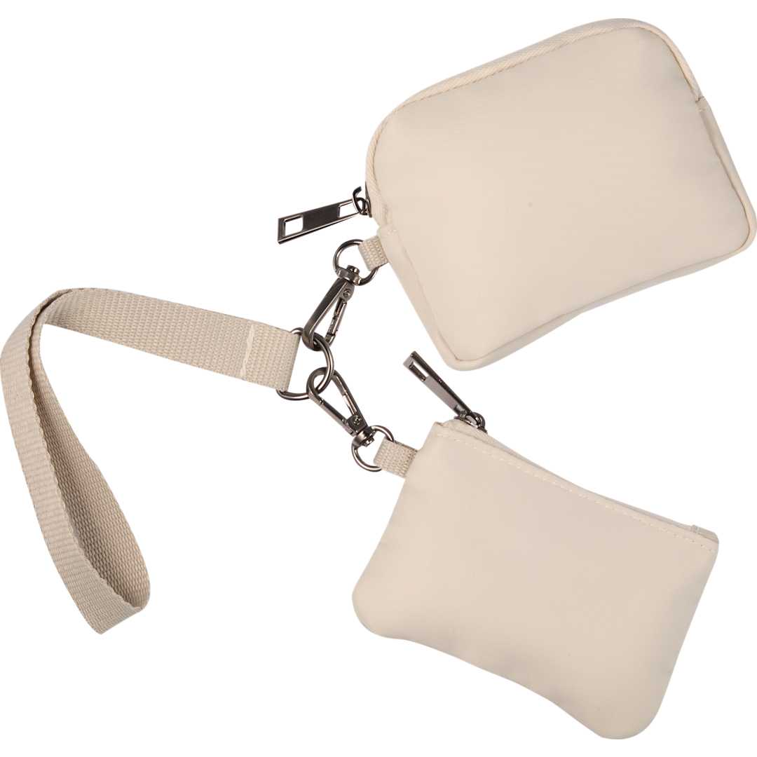 Front View of Natural Daybreak Recycled Dual Lanyard plain