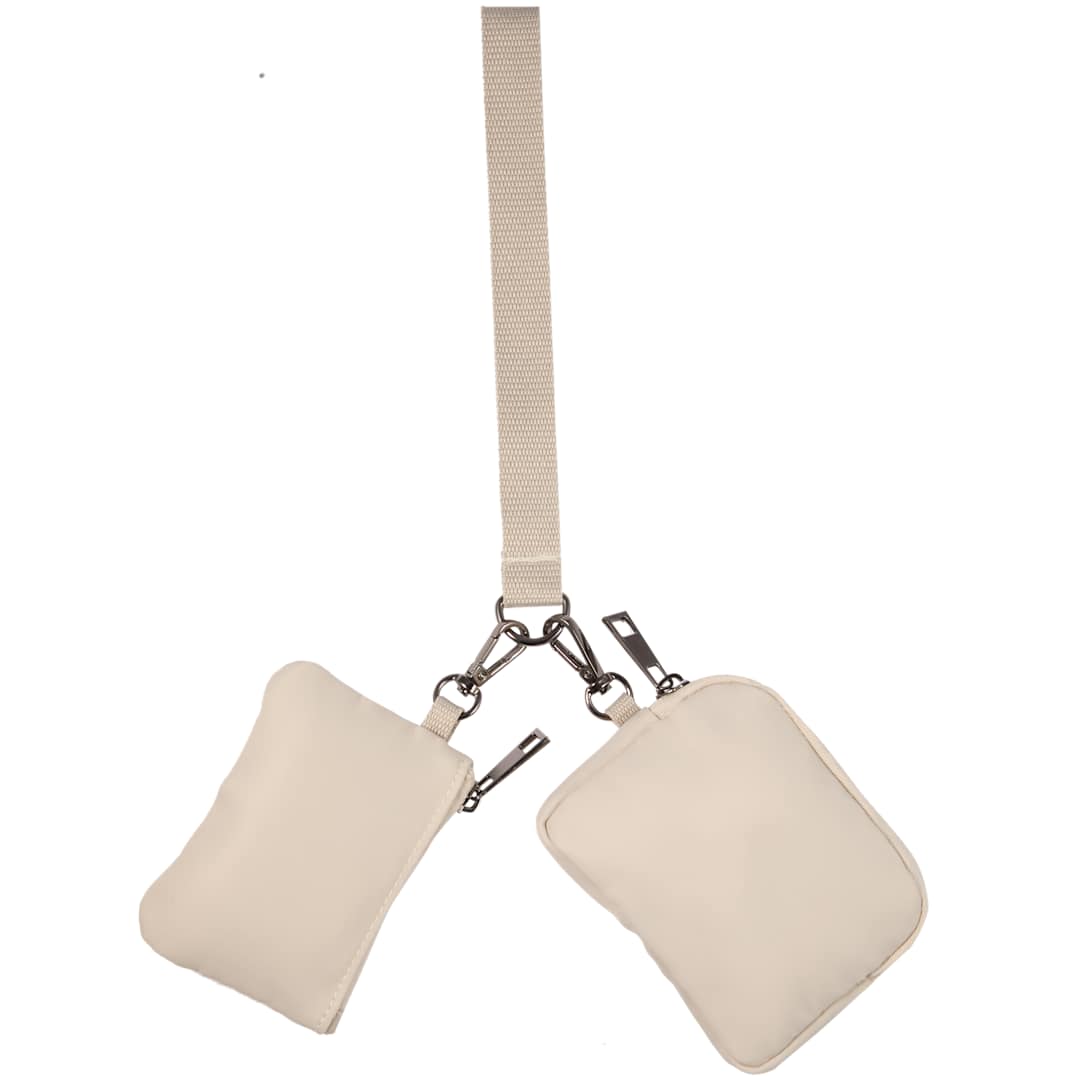 Front View of Natural Daybreak Recycled Dual Lanyard plain