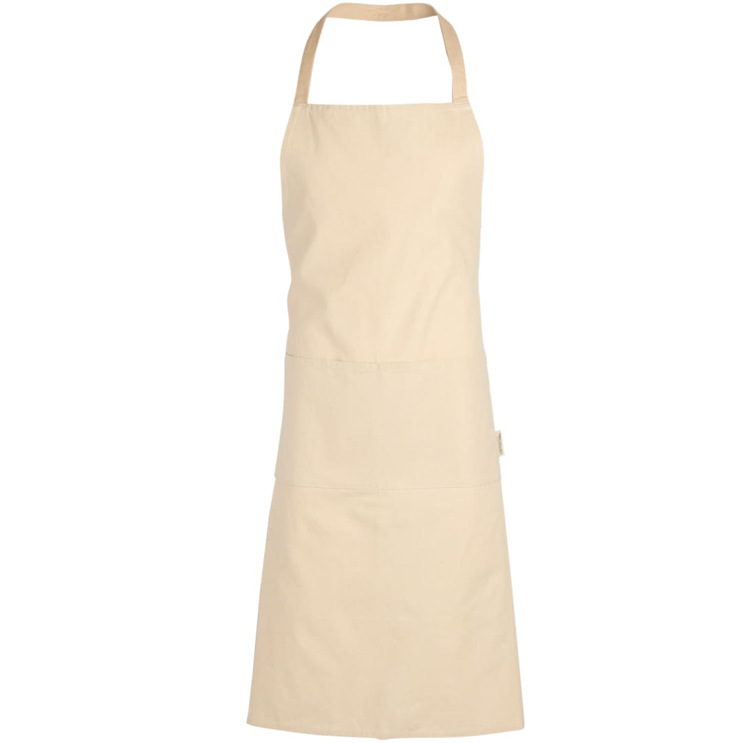 Front View of Natural Recycled Cotton Apron plain