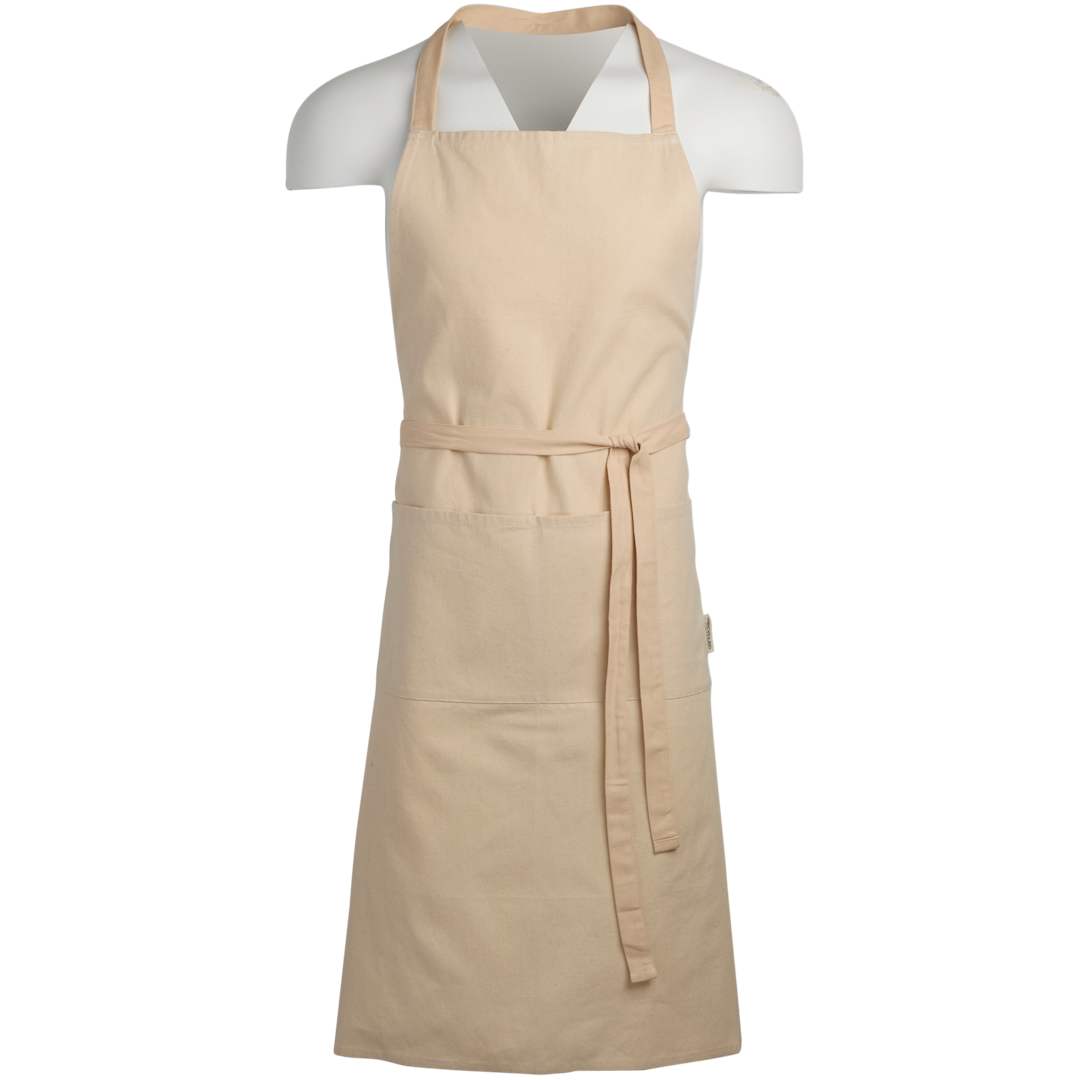 Front View of Natural Recycled Cotton Apron plain