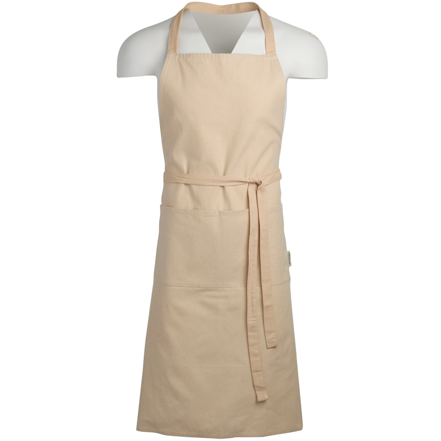 Front View of Natural Recycled Cotton Apron plain