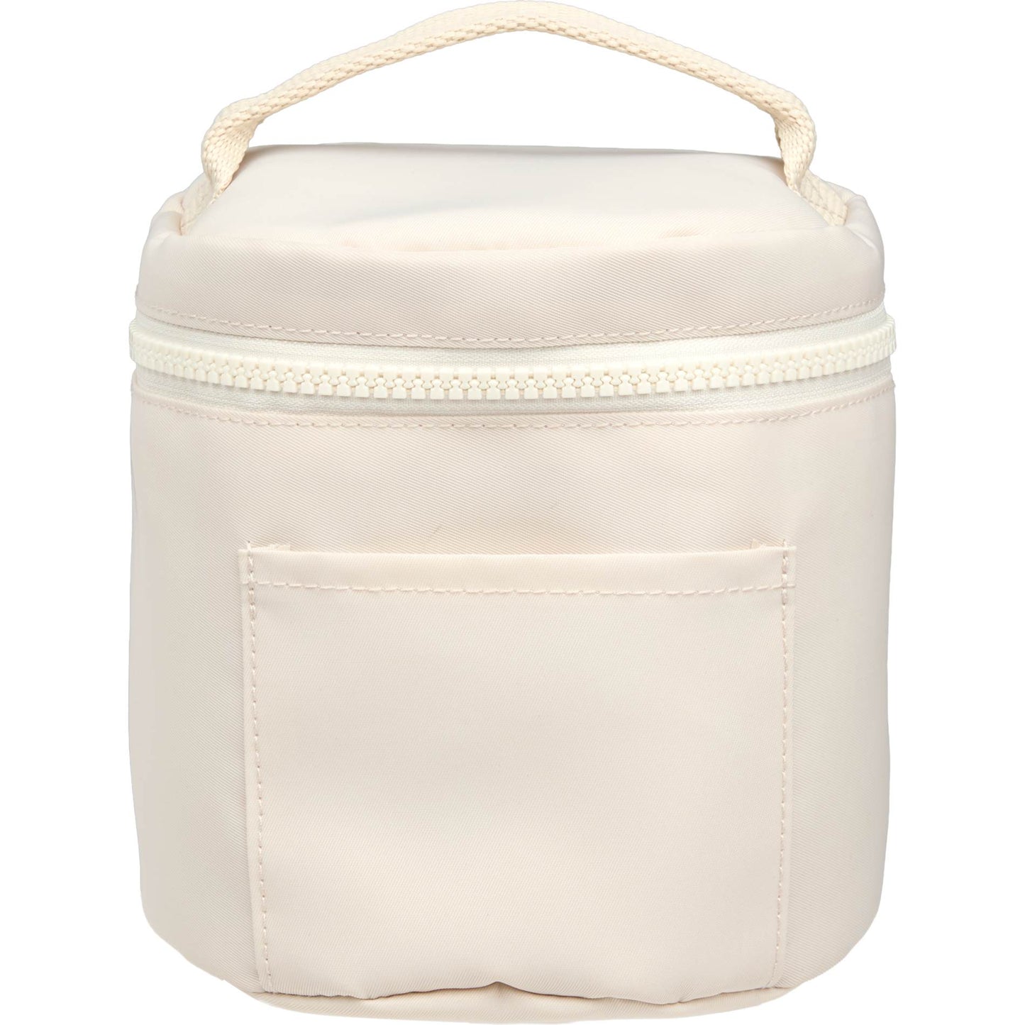 Front View of Natural Wellable Recycled Round Travel Case plain