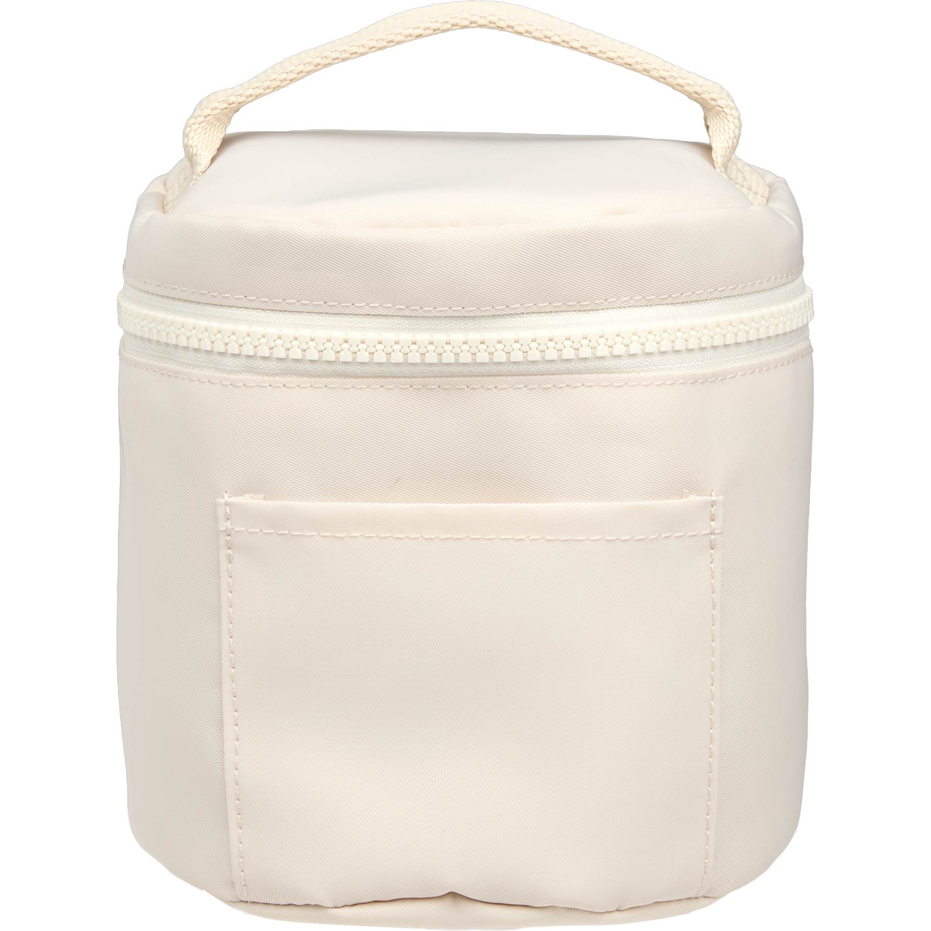 Front View of Natural Wellable Recycled Round Travel Case plain